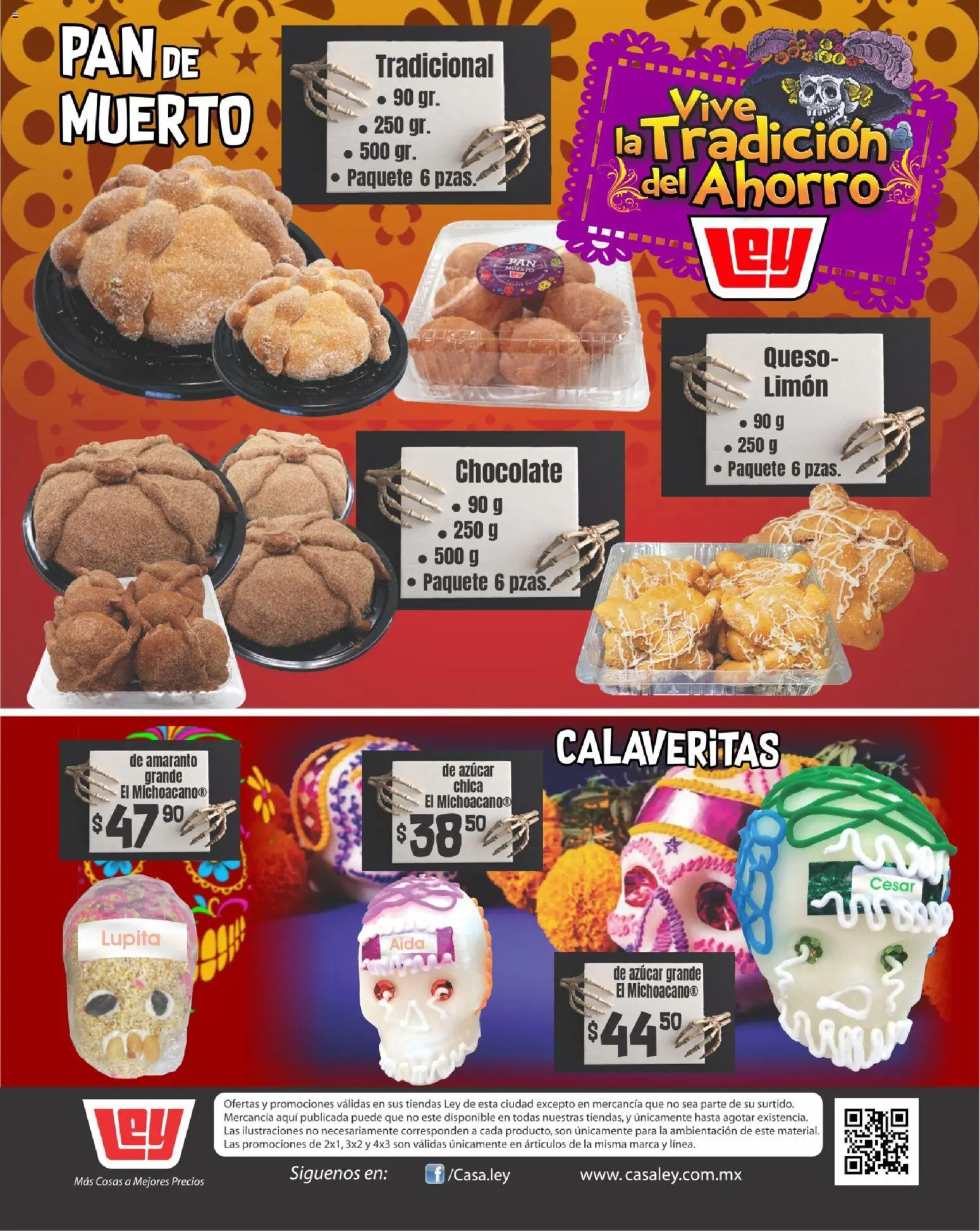 Nuevas ofertas de Casa Ley válidas en toda la República Mexicana desde el 24.10.2025. ¡Encuentra las mejores ofertas en Casa Ley Folleto Halloween! | Página: 21 | Productos: Azúcar, Limón, Queso, Pan