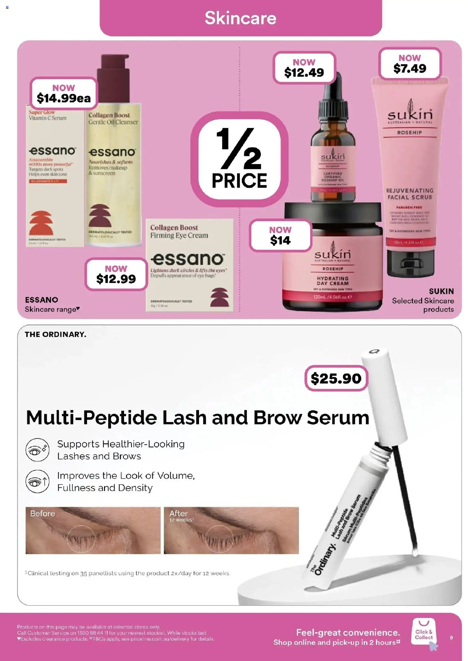 Priceline Pharmacy catalogue - valid from 19.02.2026 | Page: 9 | Products: Scrub, Sunscreen, Makeup, Collagen