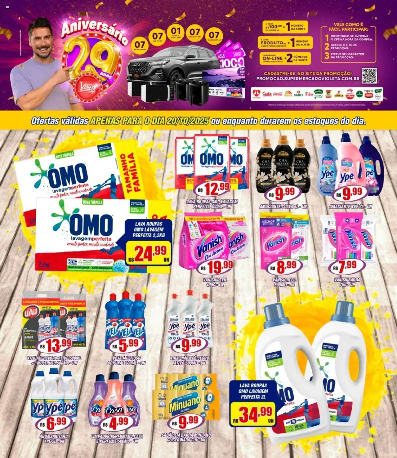 Violeta Supermercados Folheto - válido de 20.10.2025 | Página: 1 | Produtos: Perfume, Cloro, Roupas, Vanish