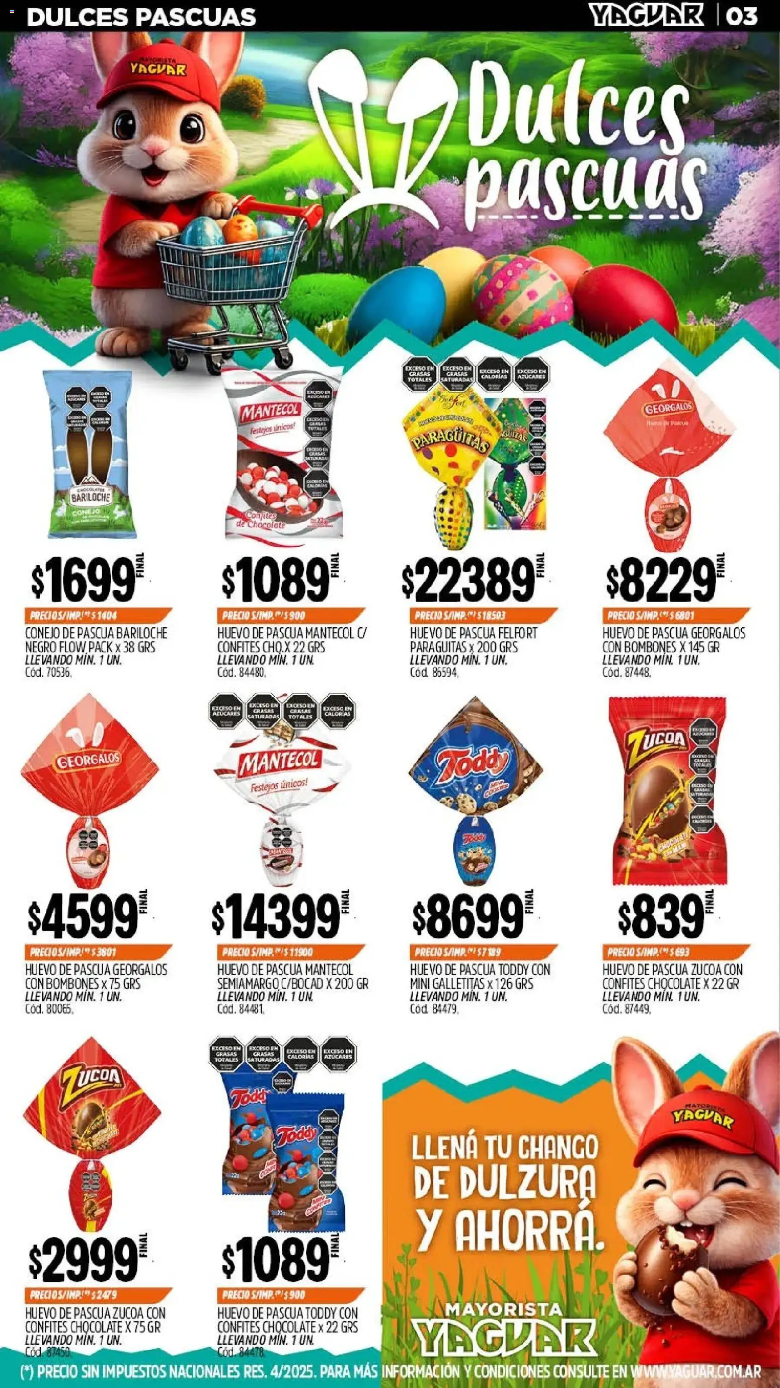 Yaguar - Oferta Semanal Chaco │ válido desde el 23.03.2026 | Página: 3 | Productos: Galletitas, Bombones, Huevo, Chocolate