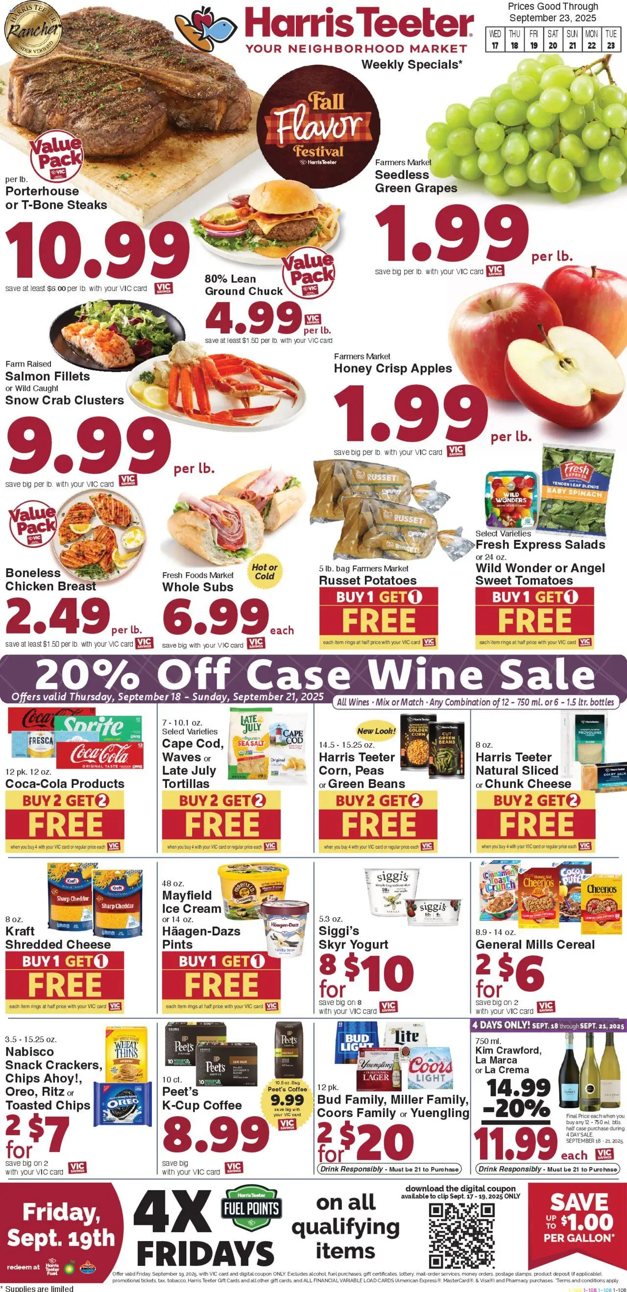 Harris Teeter Weekly Ad - SC - valid from 17.09.2025 | Page: 1 | Products: Apples, Chips, Salt, Grapes