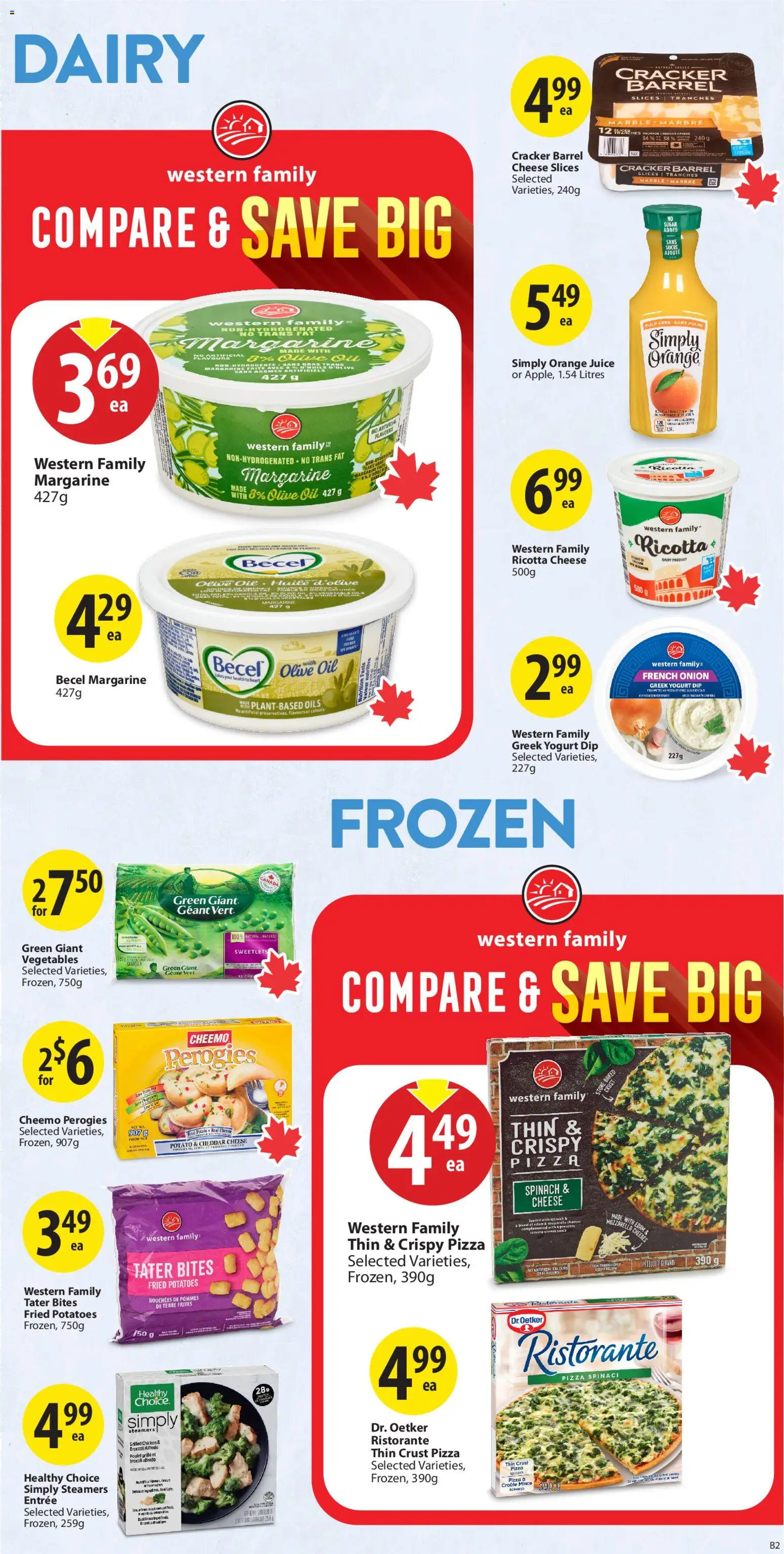 Save on foods flyer valid from 08.01.2026 | Page: 14 | Products: Cheese, Yogurt, Juice, Chicken