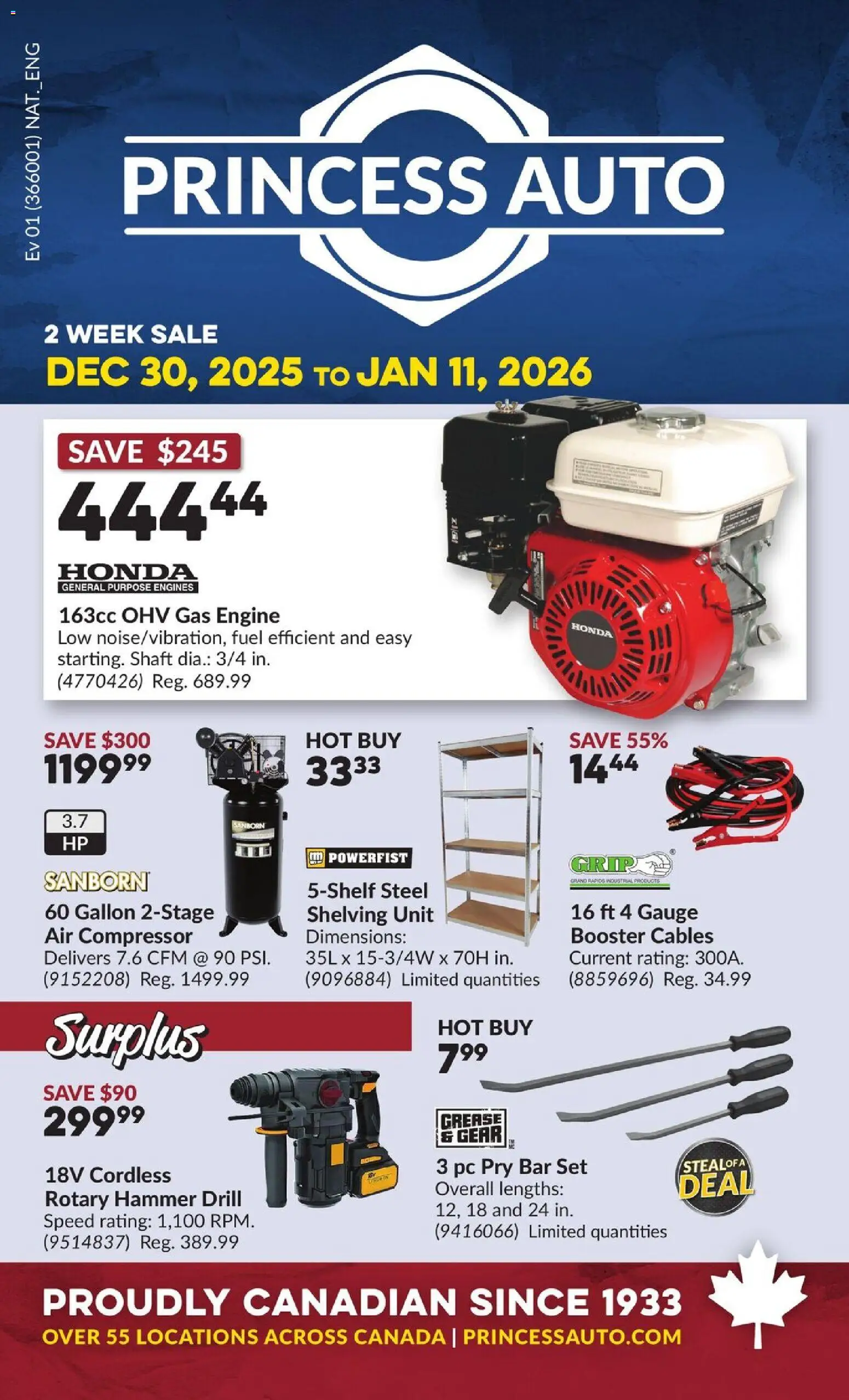 Princess Auto flyer valid from 30.12.2025 | Page: 1 | Products: PC