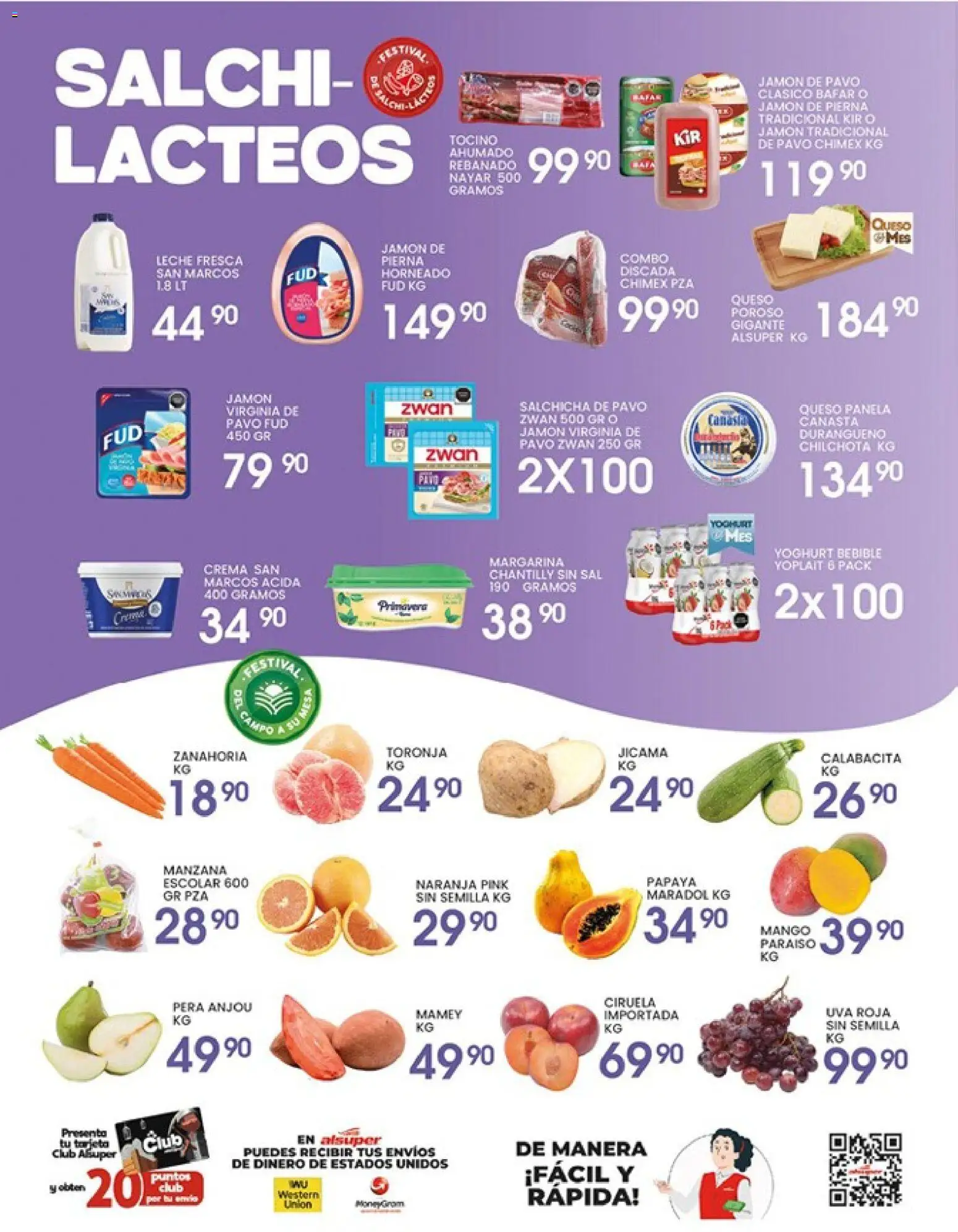 Nuevas ofertas de Alsuper válidas en toda la República Mexicana desde el 14.04.2026. ¡Encuentra las mejores ofertas en Alsuper folleto Calera! | Página: 3 | Productos: Pera, Queso, Toronja, Uva
