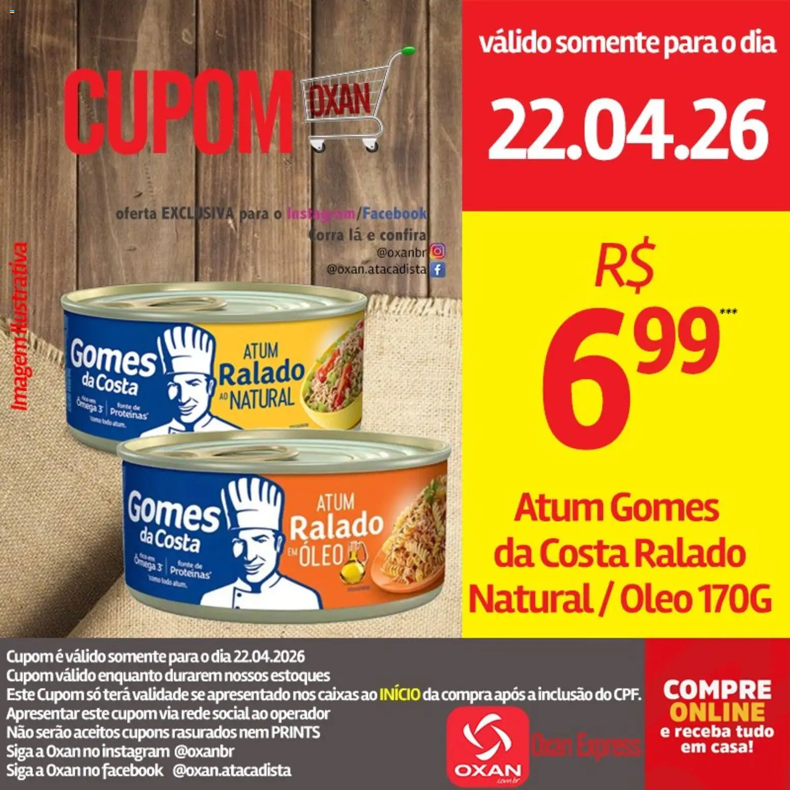 Oxan Atacadista Folheto - válido de 22.04.2026 | Página: 14 | Produtos: Ômega 3, Óleo, Gomes da costa, Atum