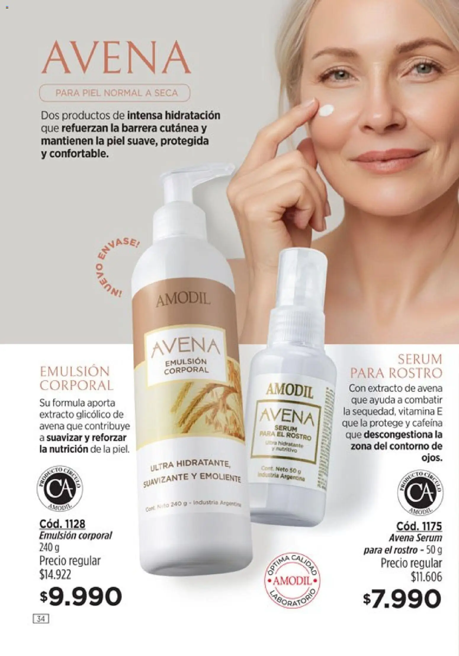 Catálogo Amodil Campaña 6 │ válido desde el 04.03.2026 | Página: 34 | Productos: Serum, Avena, Contorno, Emulsión