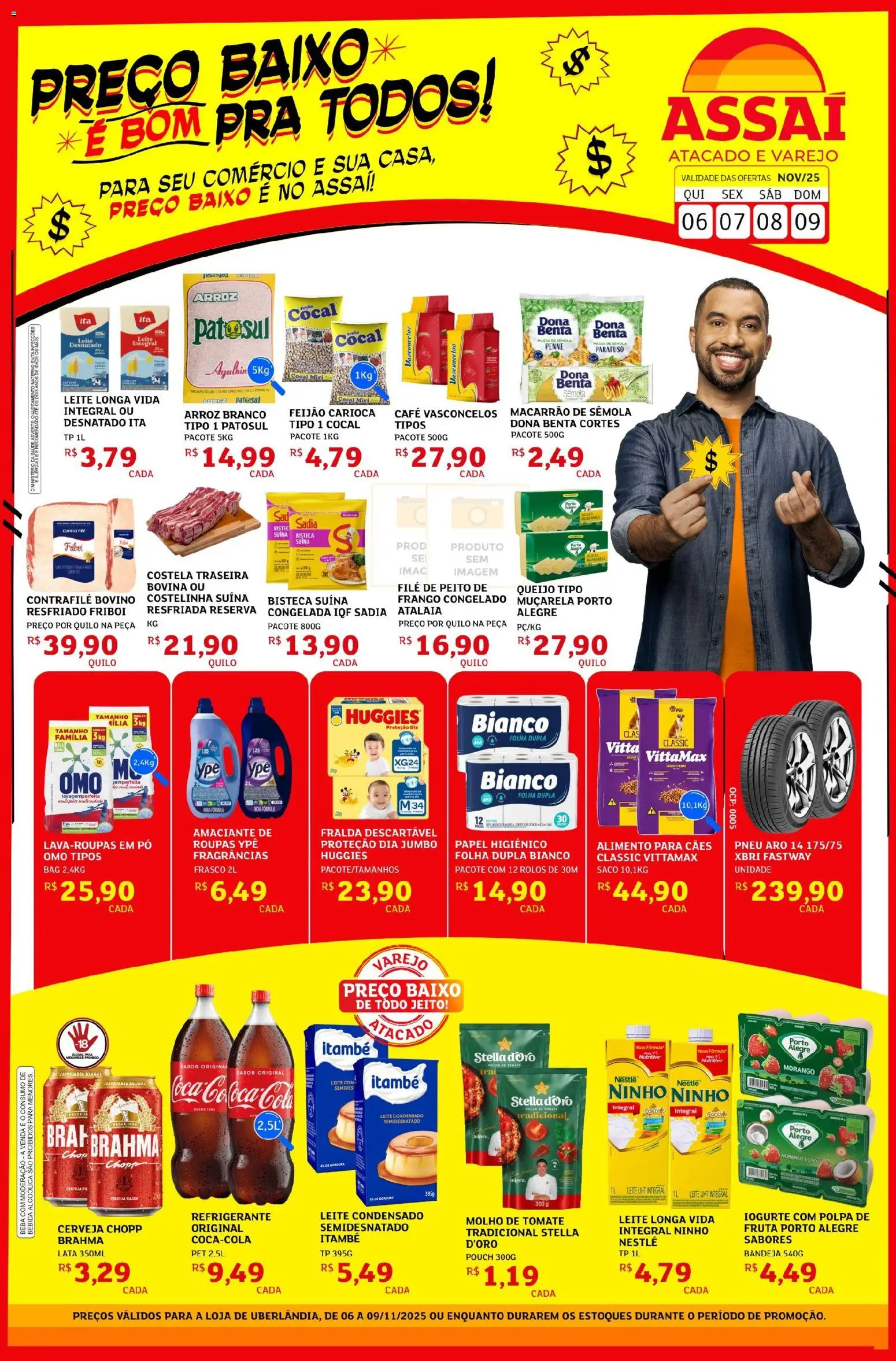 Assaí Atacadista Folheto - válido de 06.11.2025 | Página: 1 | Produtos: Cerveja, Baixo, Bandeja, Refrigerante
