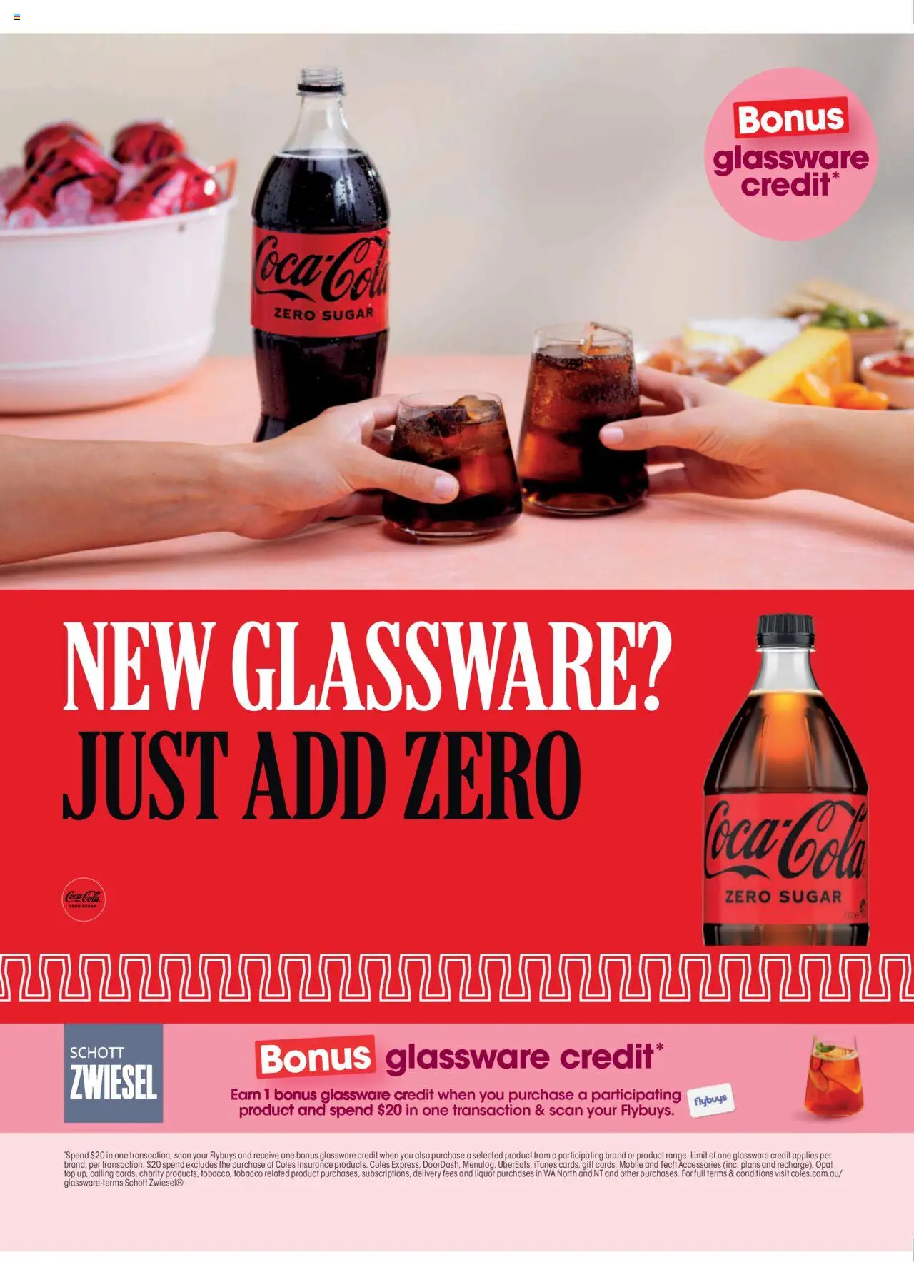 Coles catalogue - valid from 06.10.2025 | Page: 145 | Products: Glassware, Coca Cola, Coca Cola Zero, Mobile