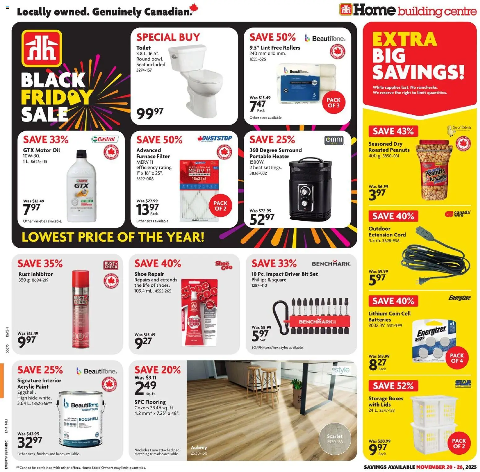 Home Hardware flyer valid from 20.11.2025 | Page: 1 | Products: Oil