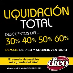 Vista previa de Muebles Dico Liquidación Total, nuevo folleto de la tienda, válido en México a partir del 04.12.2025