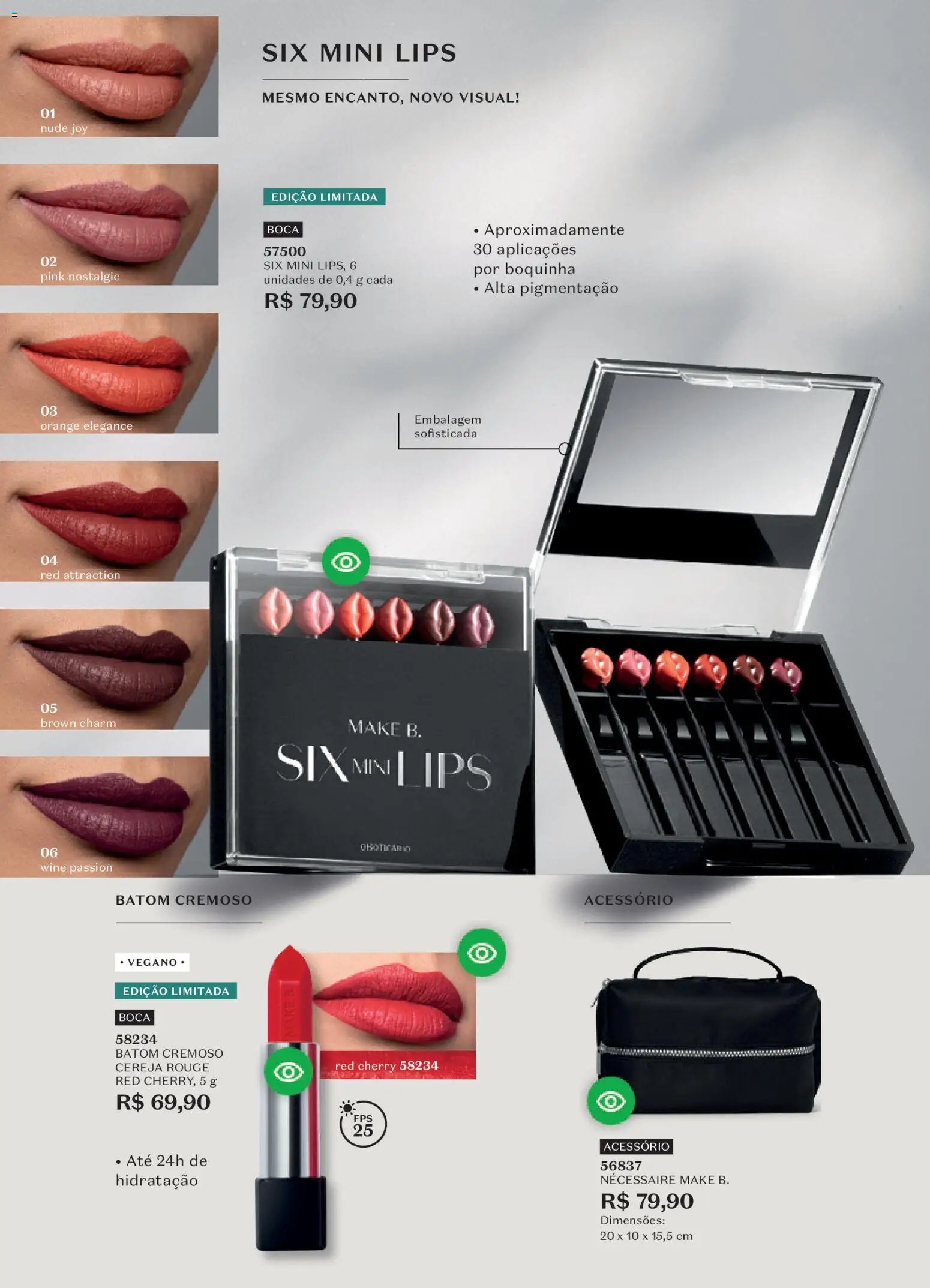 O Boticário Folheto - válido de 02.03.2026 | Página: 119 | Produtos: Cereja, Batom, Necessaire