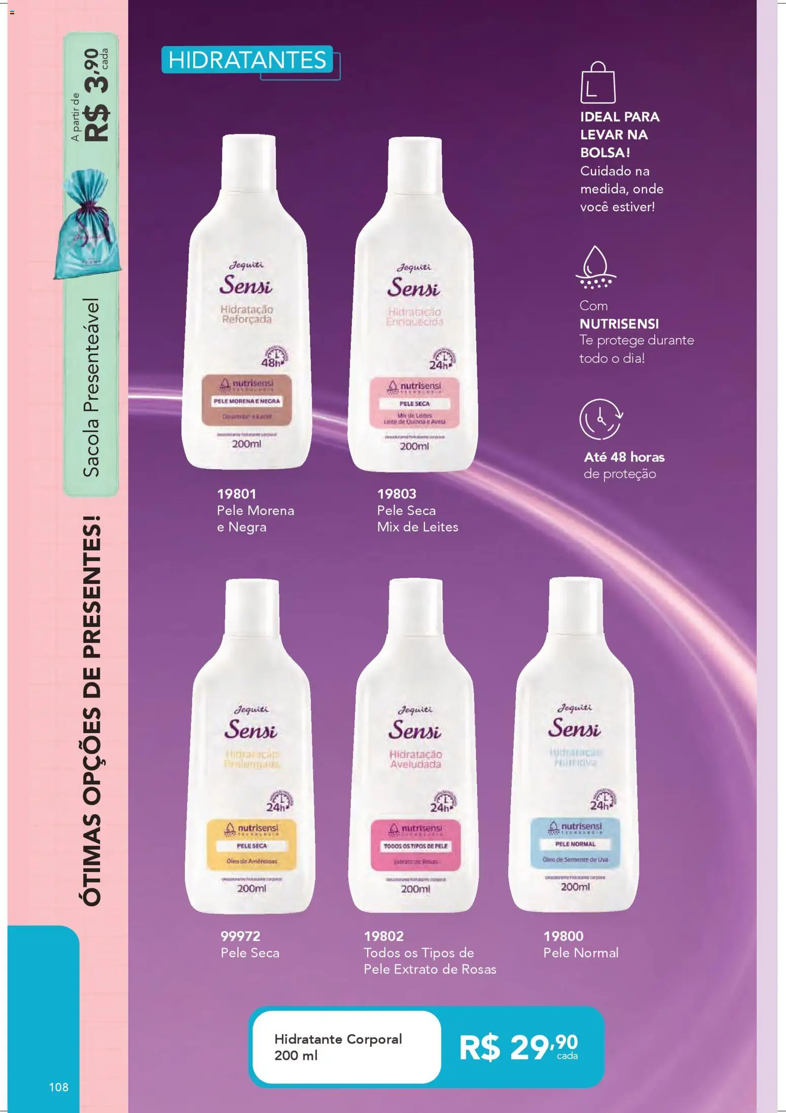 Jequiti Folheto - válido de 28.03.2026 | Página: 108 | Produtos: Hidratante corporal, Leite, Óleo, Amêndoas