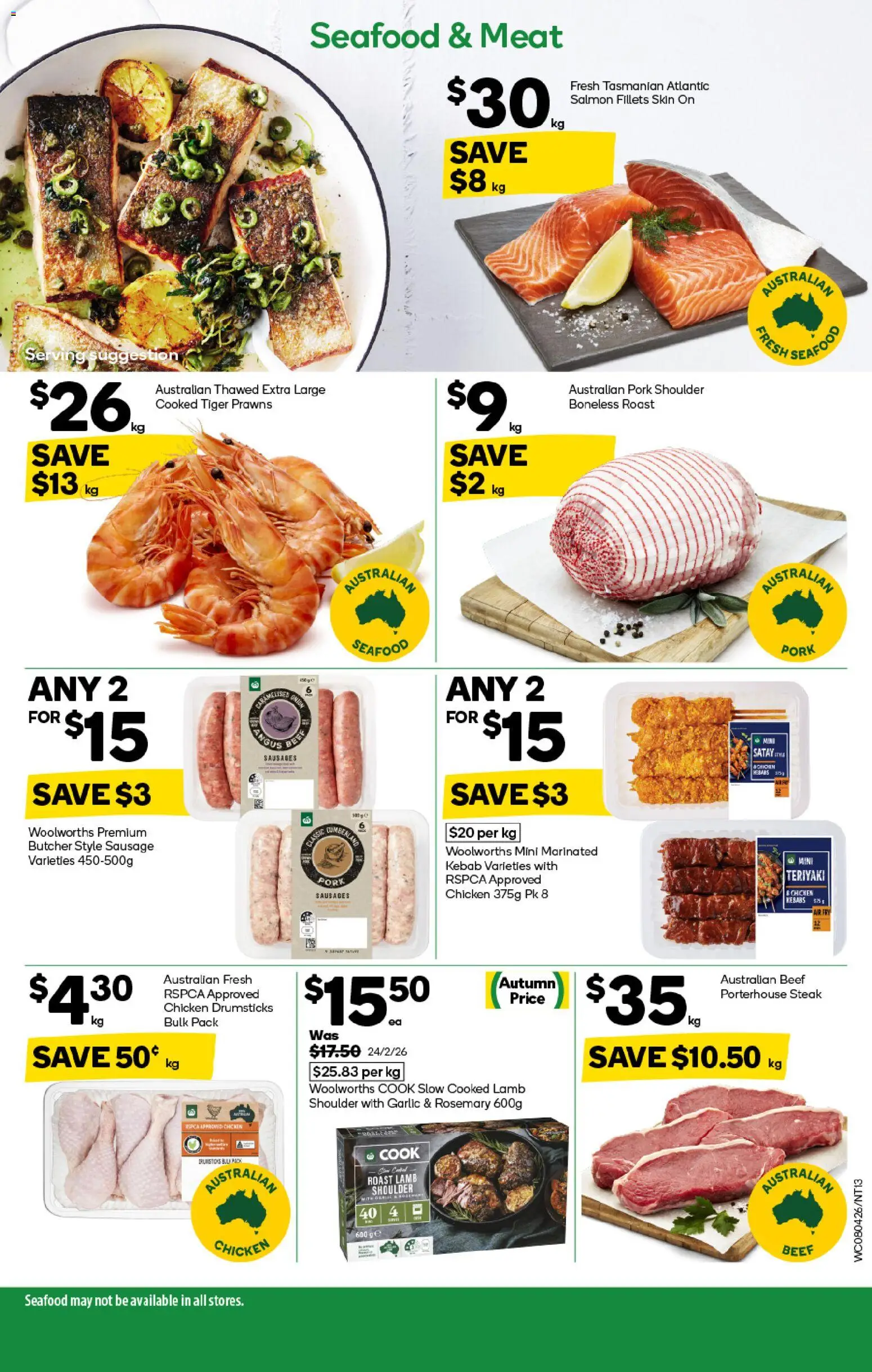 Woolworths catalogue - valid from 08.04.2026 | Page: 13 | Products: Meat, Salmon, Seafood, Garlic