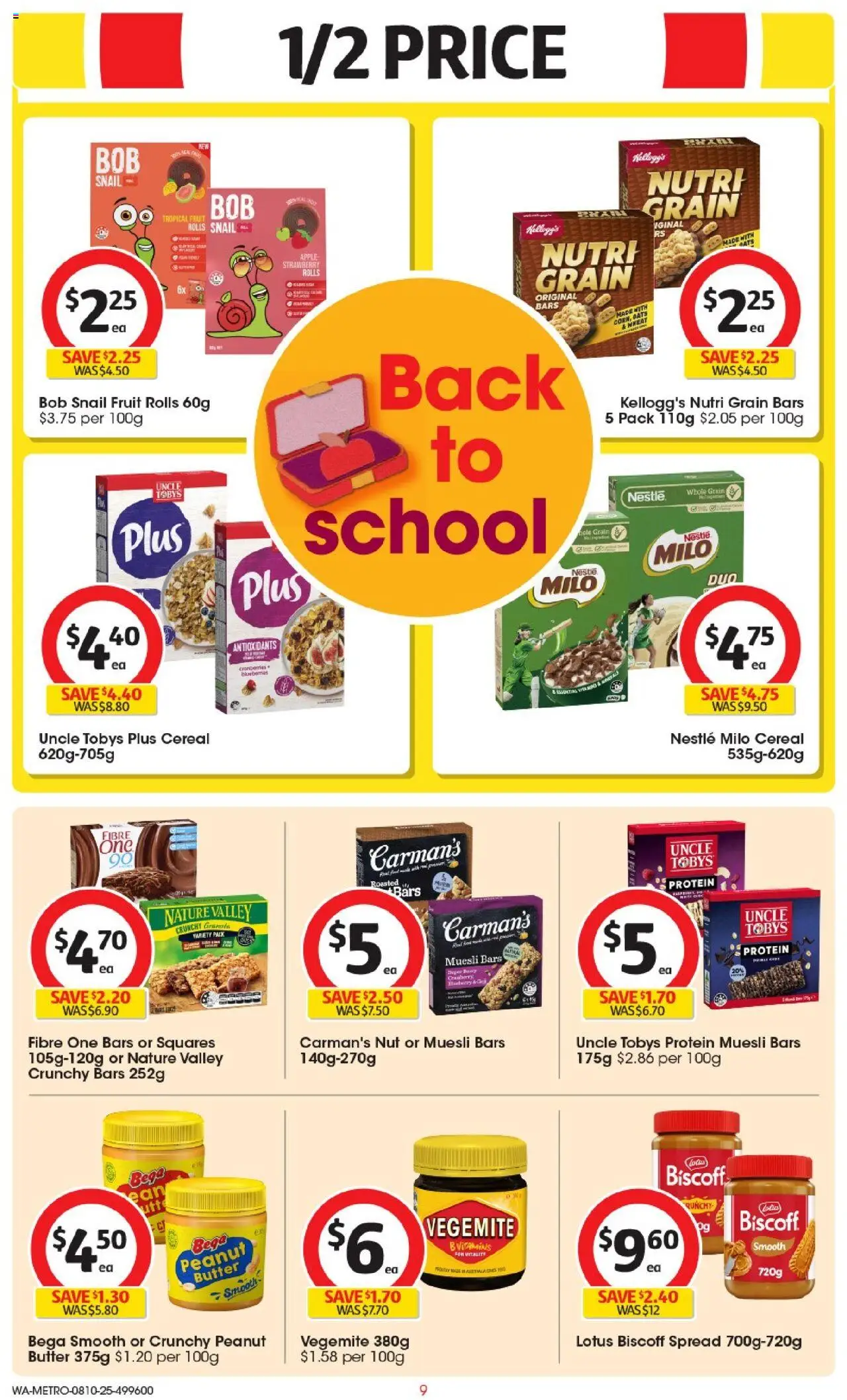 Coles catalogue - valid from 08.10.2025 | Page: 9 | Products: Granola, Oats, Wheat, Vegemite
