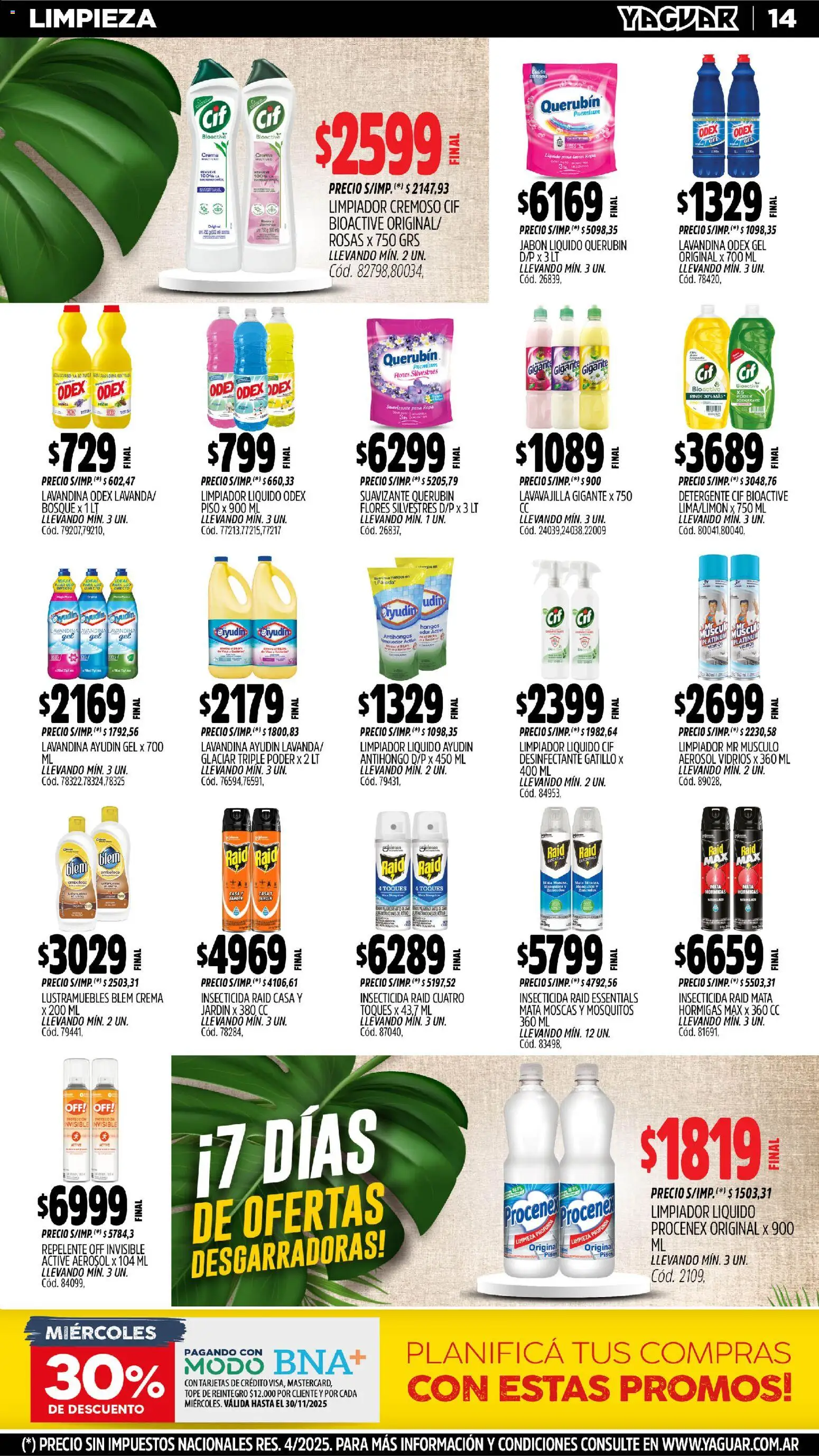 Yaguar - Córdoba │ válido desde el 10.11.2025 | Página: 15 | Productos: Insecticida, Jabón líquido, Detergente, Hongos