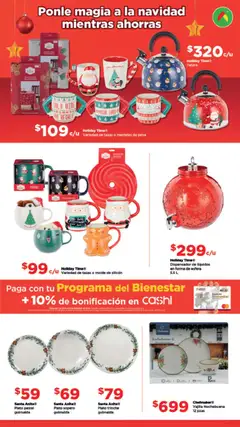 Vista previa de Bodega Aurrerá folleto Aquí sí te alcanza para la magia de la Navidad, nuevo folleto de la tienda, válido en México a partir del 03.11.2025 | Página: 12 | Productos: Mantel, Pastel, Tetera, Molde