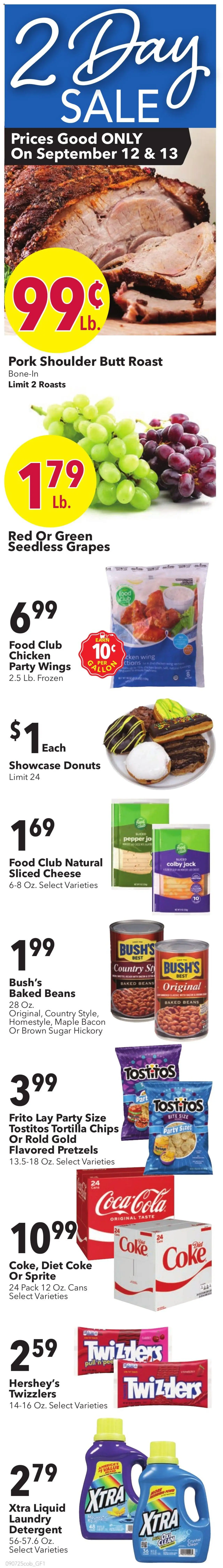 Coborn's Weekly Ad - valid from 10.09.2025 | Page: 5 | Products: Cheese, Pork, Detergent, Grapes