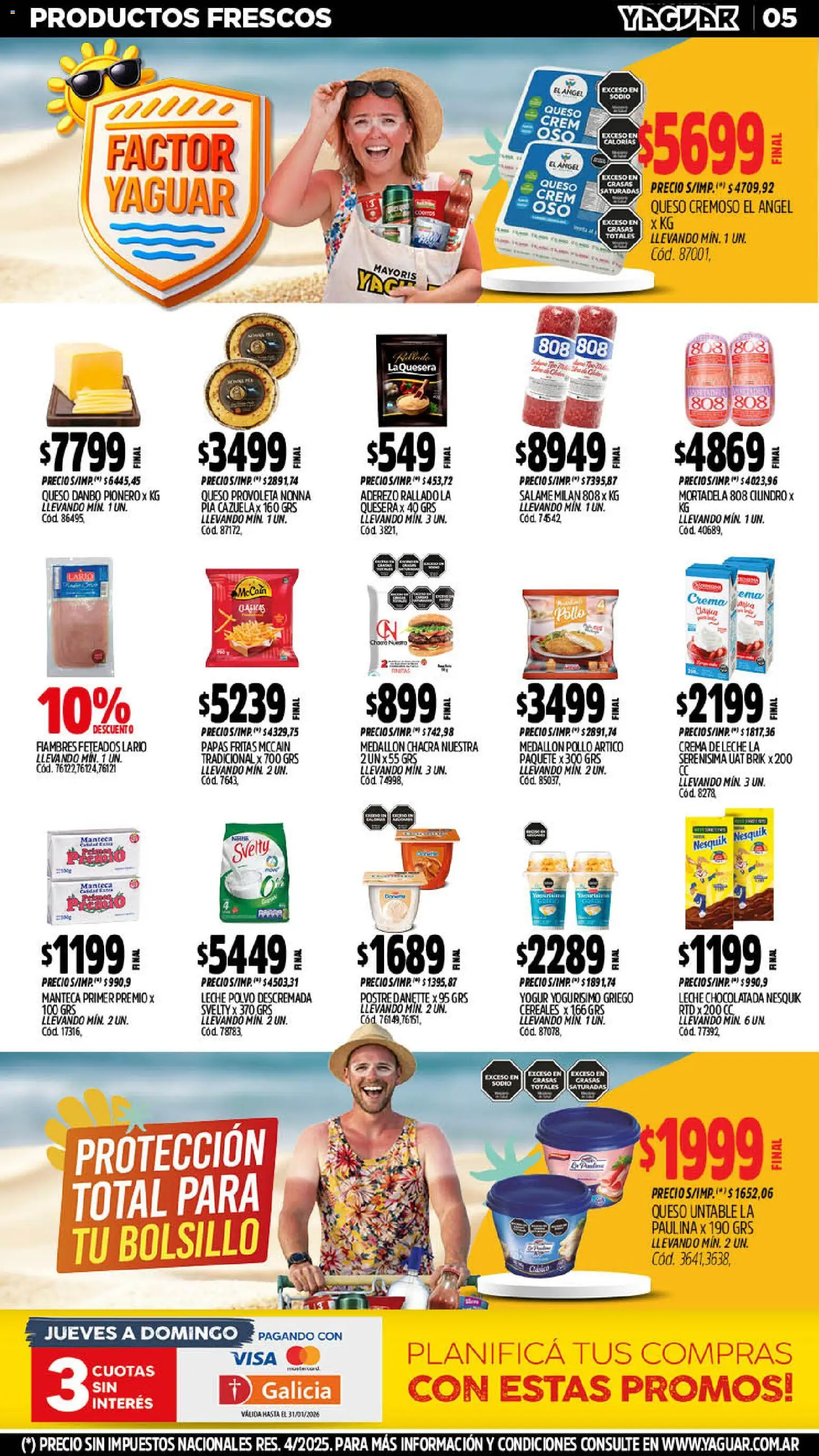 Yaguar catálogo │ válido desde el 12.01.2026 | Página: 5 | Productos: Aderezo, Crema de leche, Yogur, Crema
