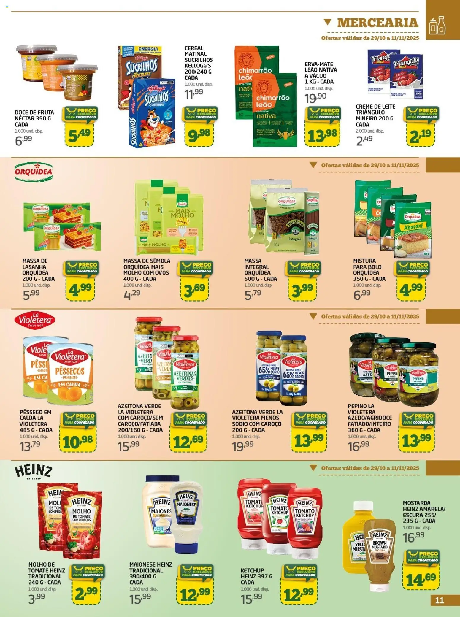 Cooper Folheto - válido de 29.10.2025 | Página: 11 | Produtos: Pêssego, Leite, Chocolate, Massa