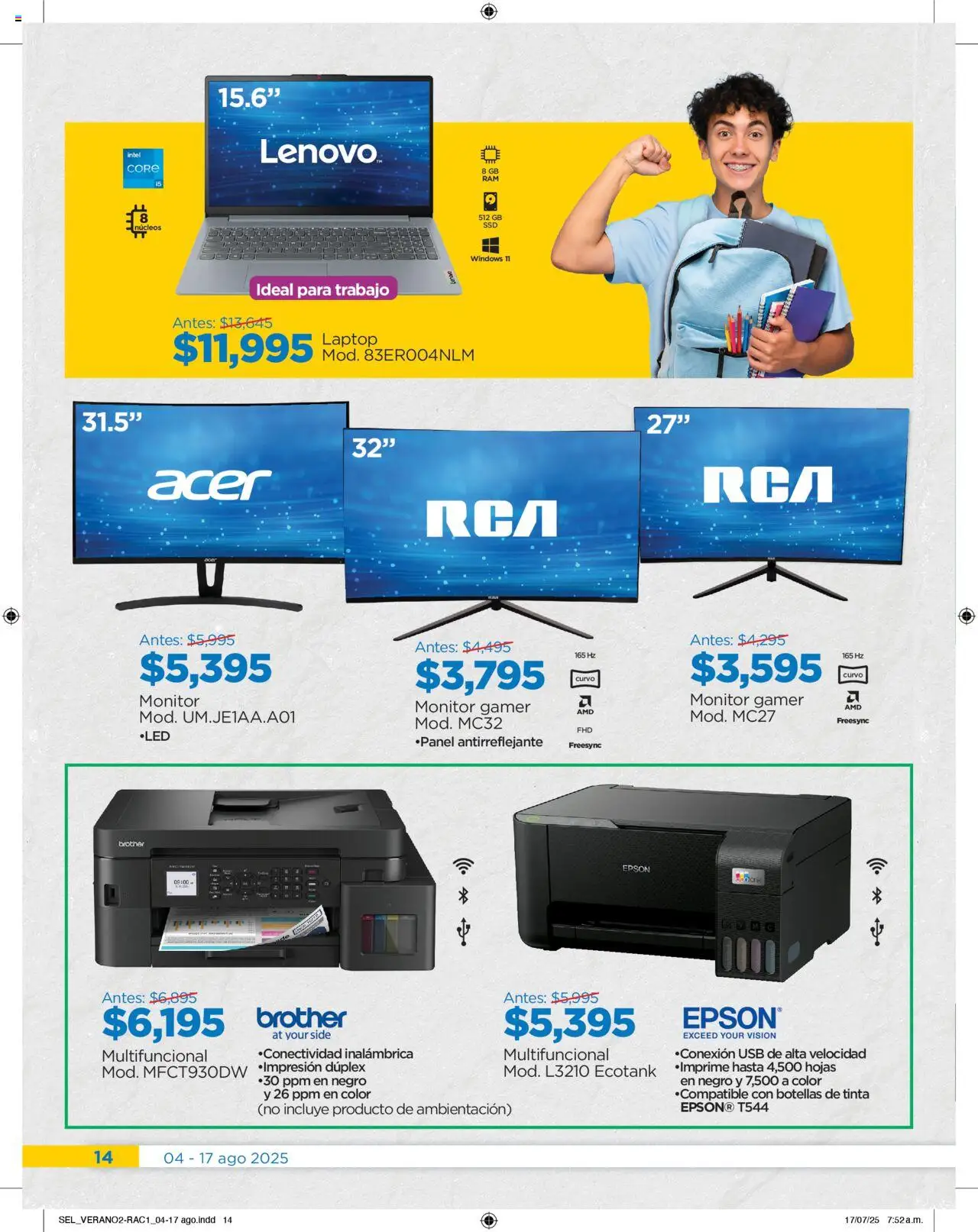 Nuevas ofertas de Chedraui válidas en toda la República Mexicana desde el 04.08.2025. ¡Encuentra las mejores ofertas en Chedraui - Folleto Cuesto Menos! | Página: 14 | Productos: Usb, Monitor