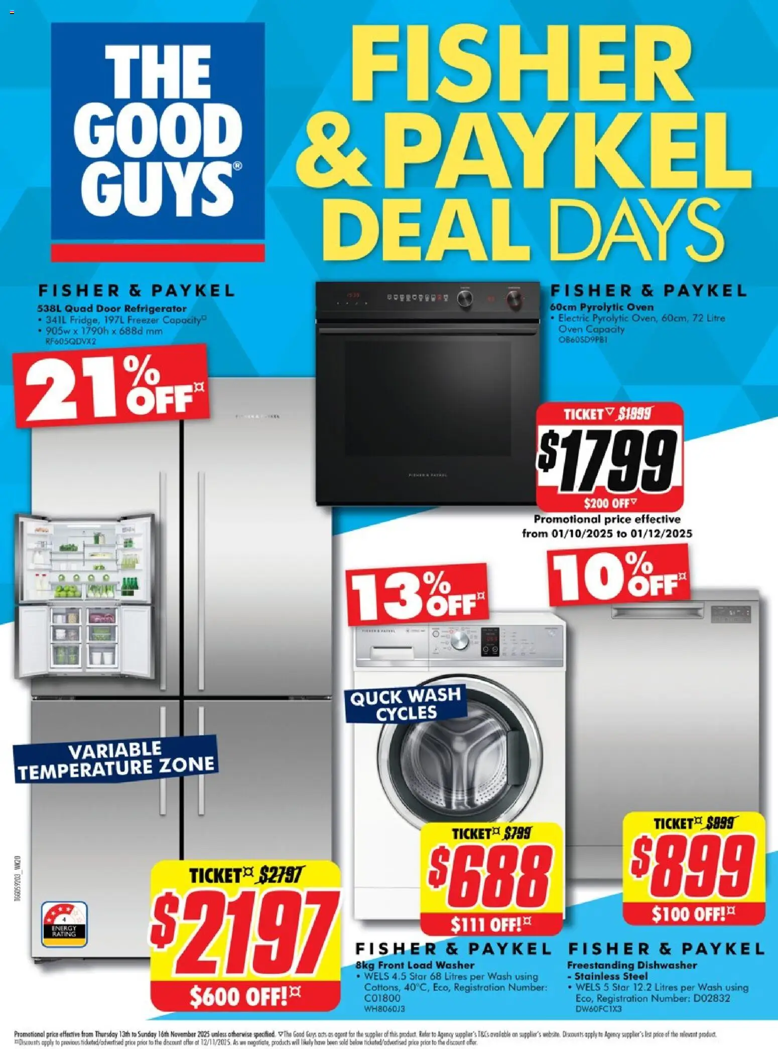 The Good Guys catalogue - valid from 12.11.2025 | Page: 1 | Products: Door, Freezer, Oven, Dishwasher