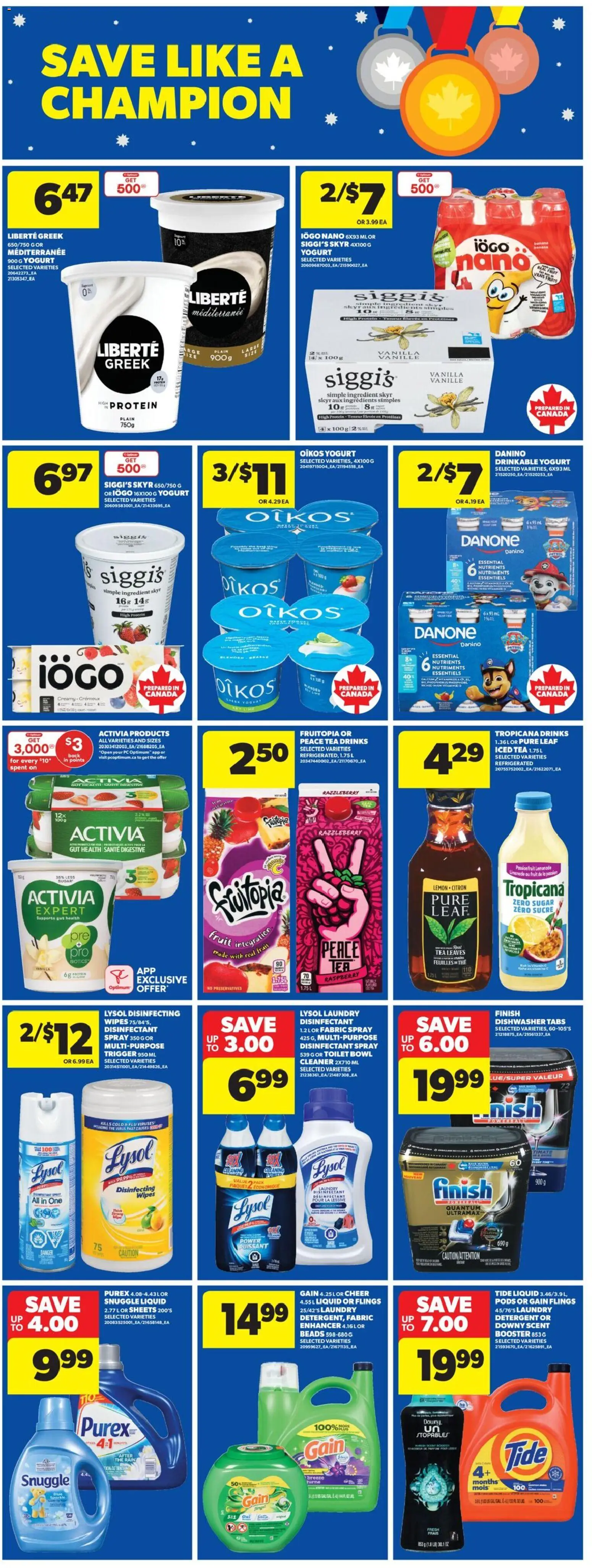 Real Canadian Superstore flyer valid from 19.02.2026 | Page: 11 | Products: Tea, PC, Dishwasher, Yogurt