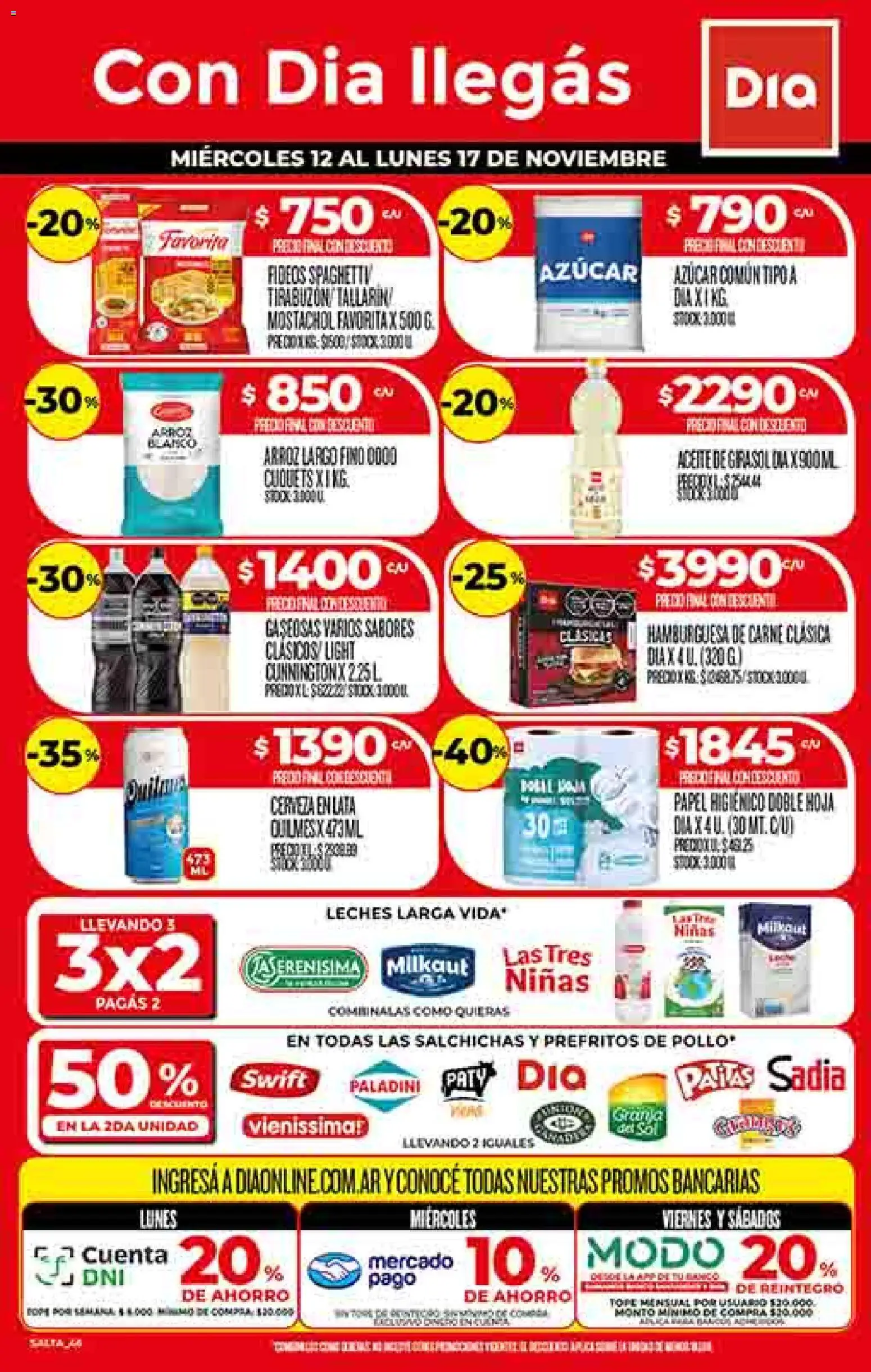 Dia - Ofertas - Salta y Jujuy │ válido desde el 12.11.2025 | Página: 1 | Productos: Papel higiénico, Azucar, Cerveza, Arroz
