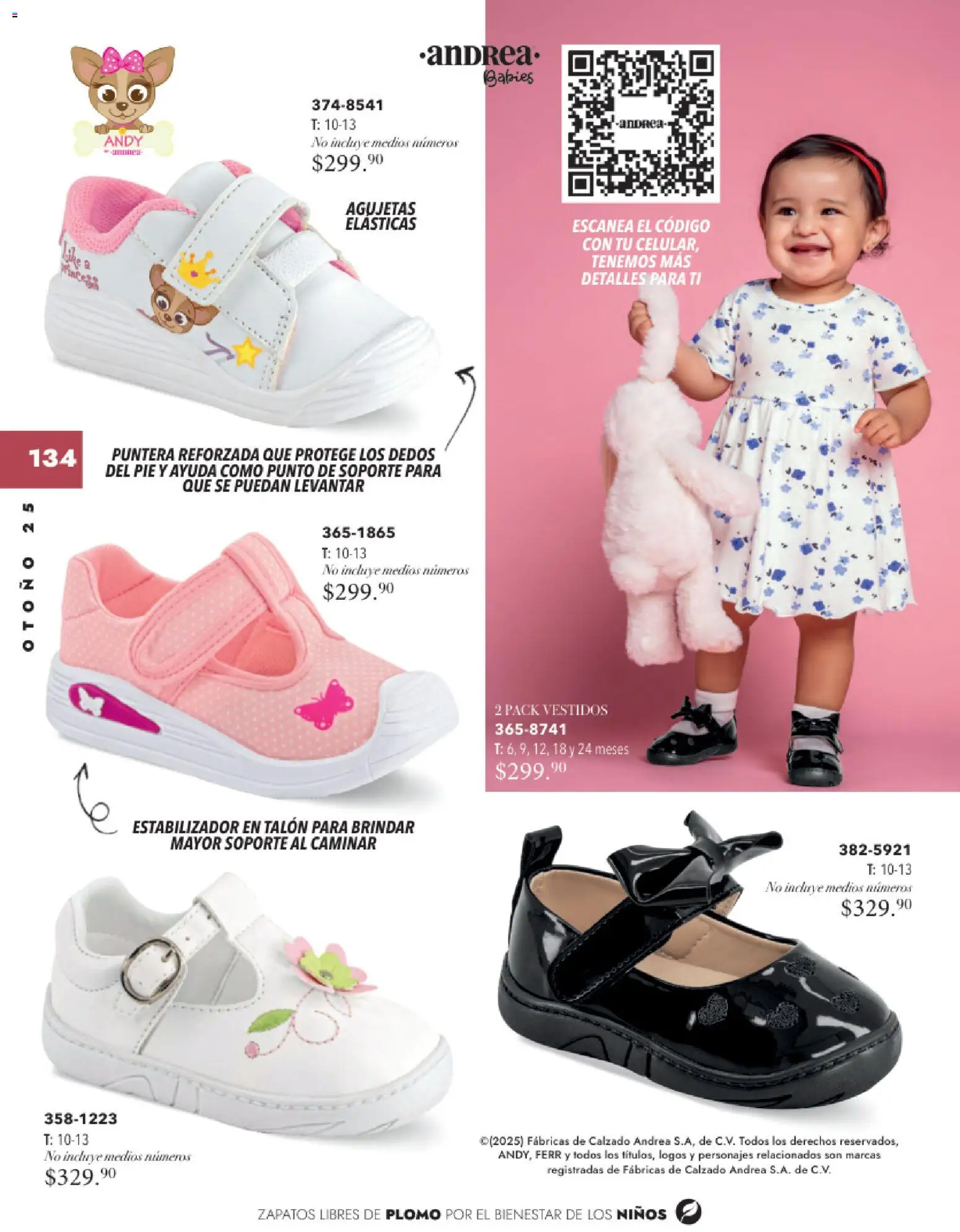 Nuevas ofertas de Andrea válidas en toda la República Mexicana desde el 26.11.2025. ¡Encuentra las mejores ofertas en Andrea catálogo Infantil Baby otoño 2025! | Página: 46 | Productos: Pincel, Zapatos