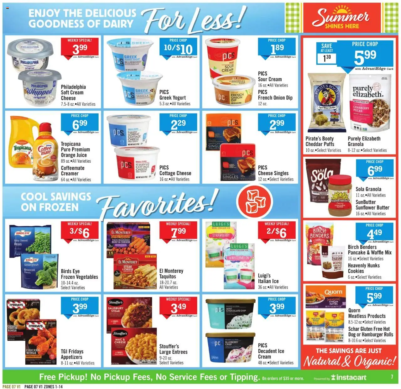 Price Chopper Weekly Ad - valid from 17.08.2025 | Page: 7 | Products: Butter, Cheese, Cookies, Vegetables