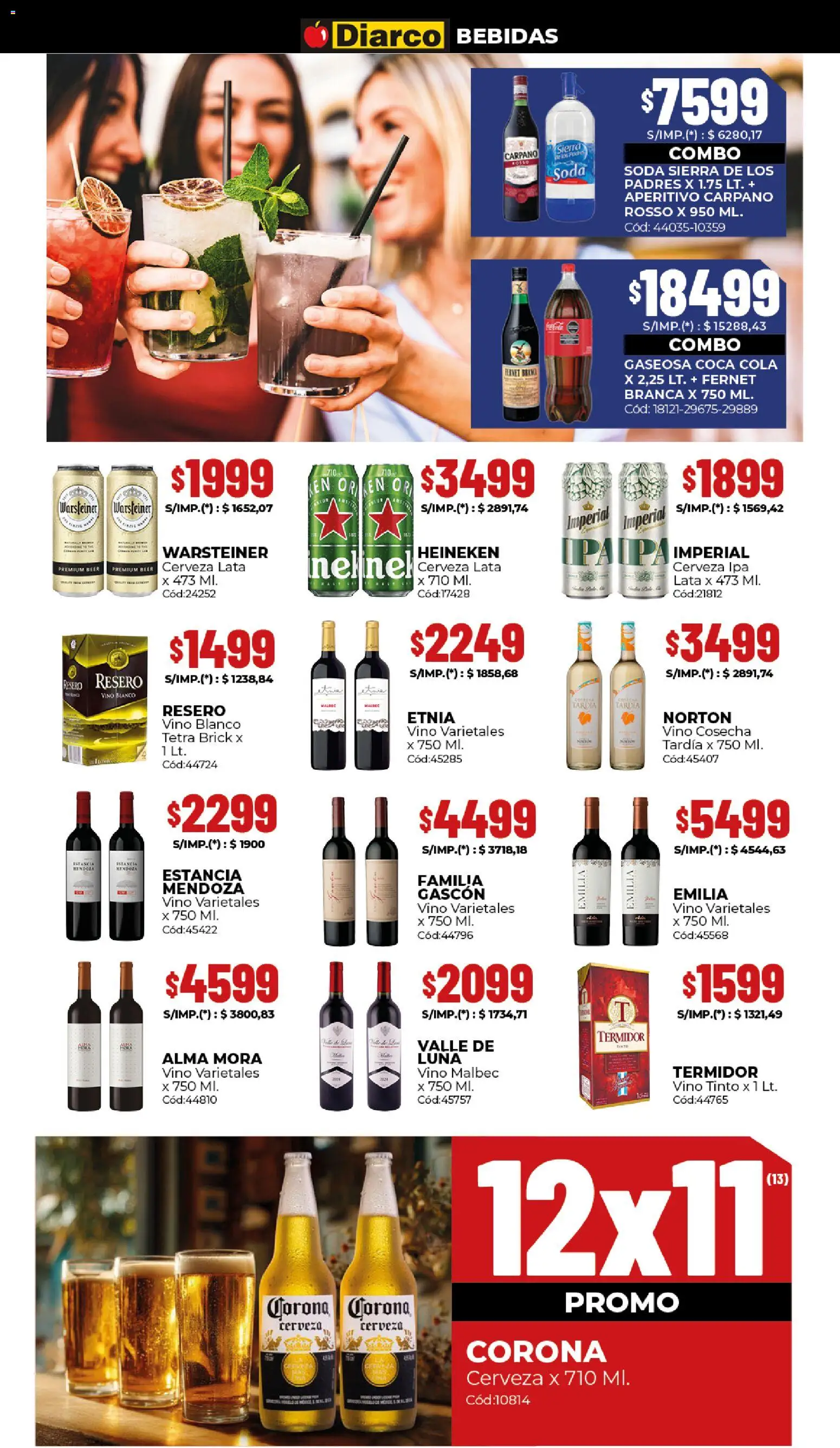 Diarco ofertas │ válido desde el 06.04.2026 | Página: 7 | Productos: Fernet, Soda, Vino, Cerveza