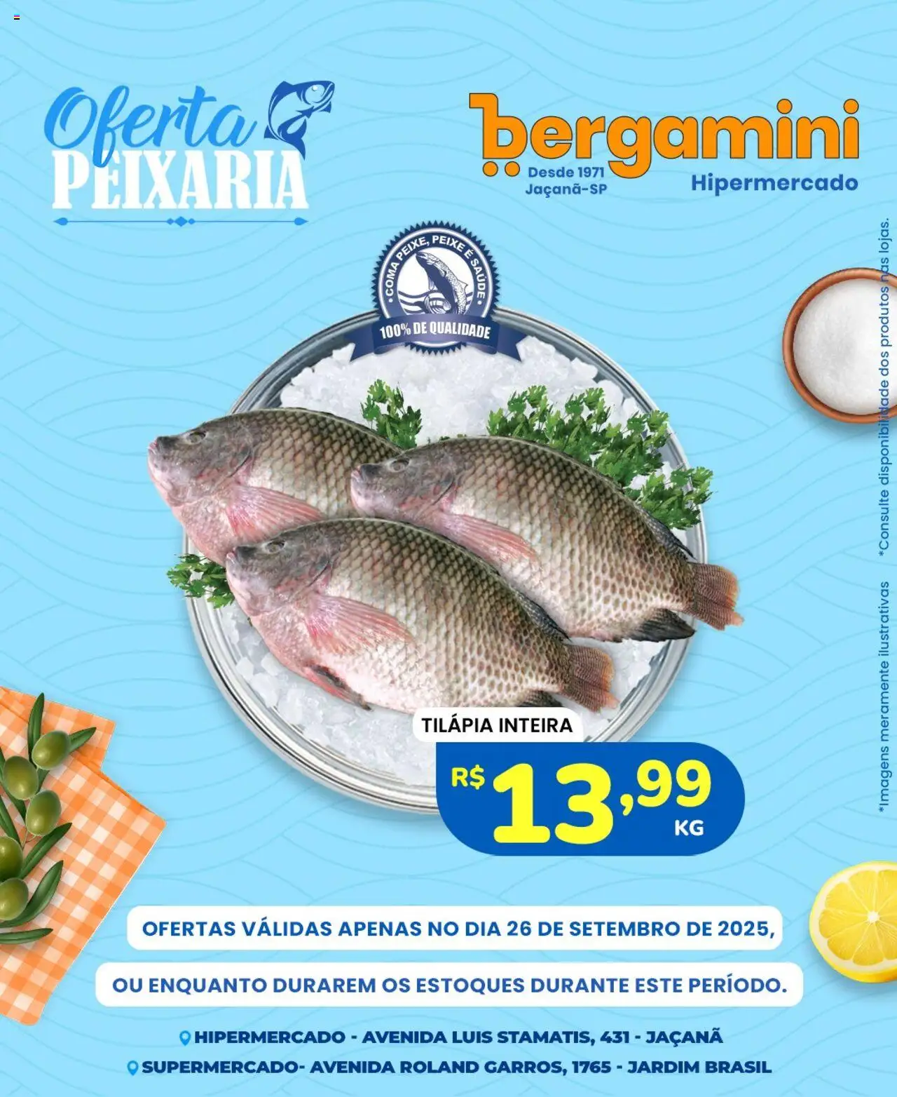 Supermercado Bergamini Folheto - válido de 26.09.2025 | Página: 5 | Produtos: Tilápia, Peixe