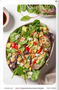 Vista previa de ENSALADA DE POLLO CON SOYA Y JENGIBRE, Salad with chicken, soy and ginger., nuevo folleto de la tienda, válido en México a partir del 01.02.2026 | Página: 86