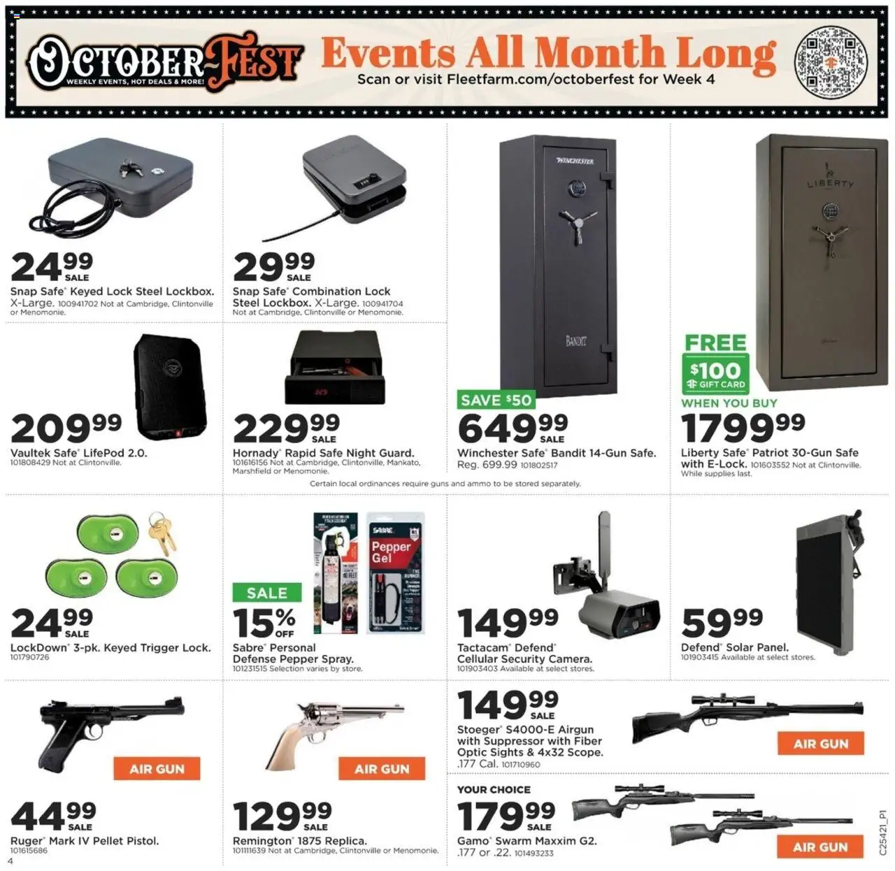 Mills Fleet Farm Weekly Ad - valid from 16.10.2025 | Page: 5 | Products: Safe, Pepper, Gun, Ammo
