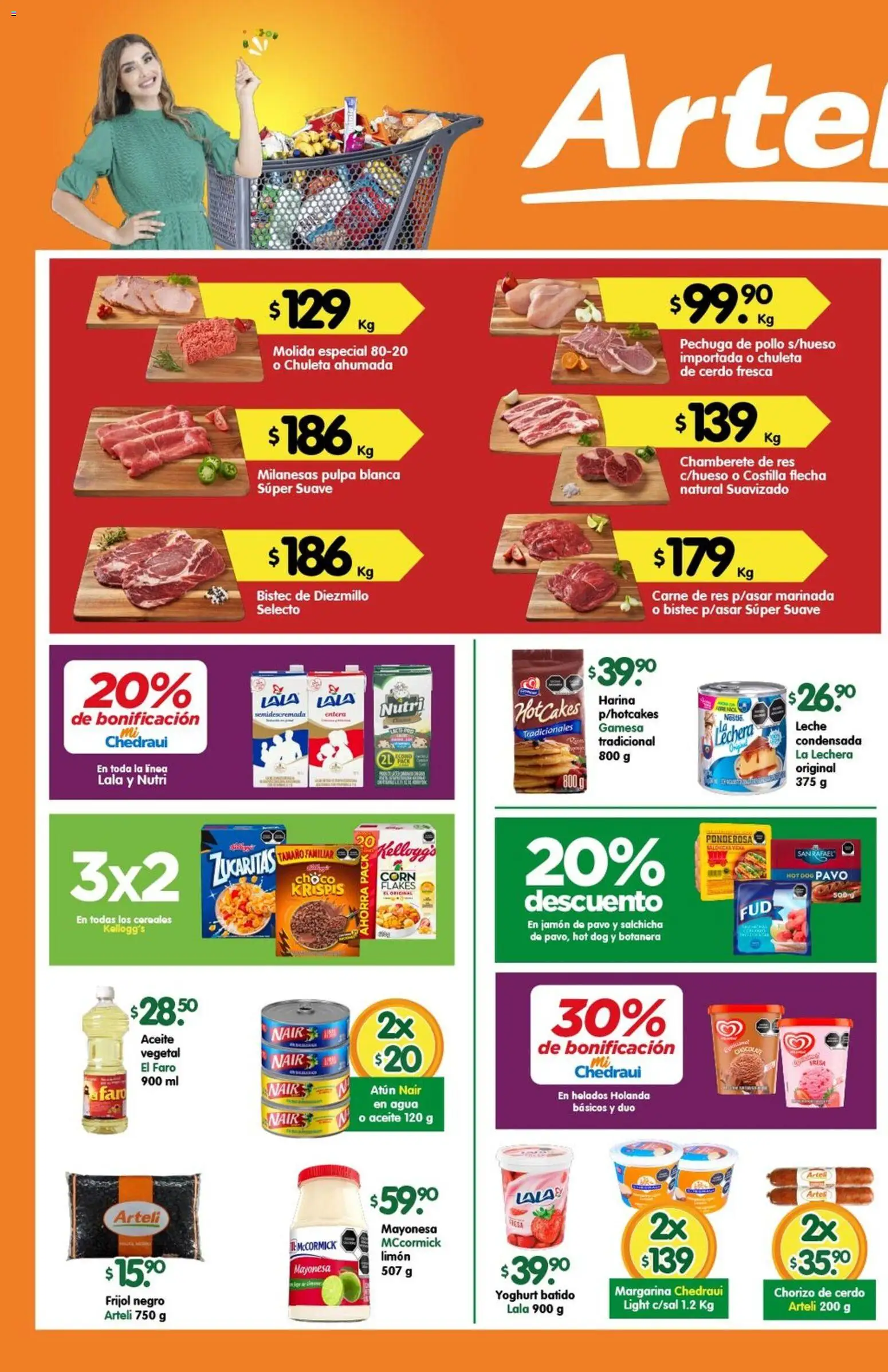 Nuevas ofertas de Arteli válidas en toda la República Mexicana desde el 27.04.2026. ¡Encuentra las mejores ofertas en Arteli folleto Express! | Página: 1 | Productos: Atún, Agua, Jamón, Chorizo
