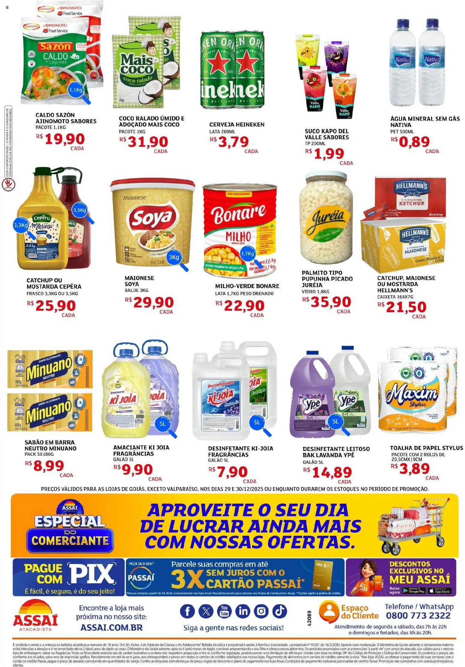 Assaí Atacadista Folheto - válido de 29.12.2025 | Página: 2 | Produtos: Palmito, Bebida, Maionese, Amaciante