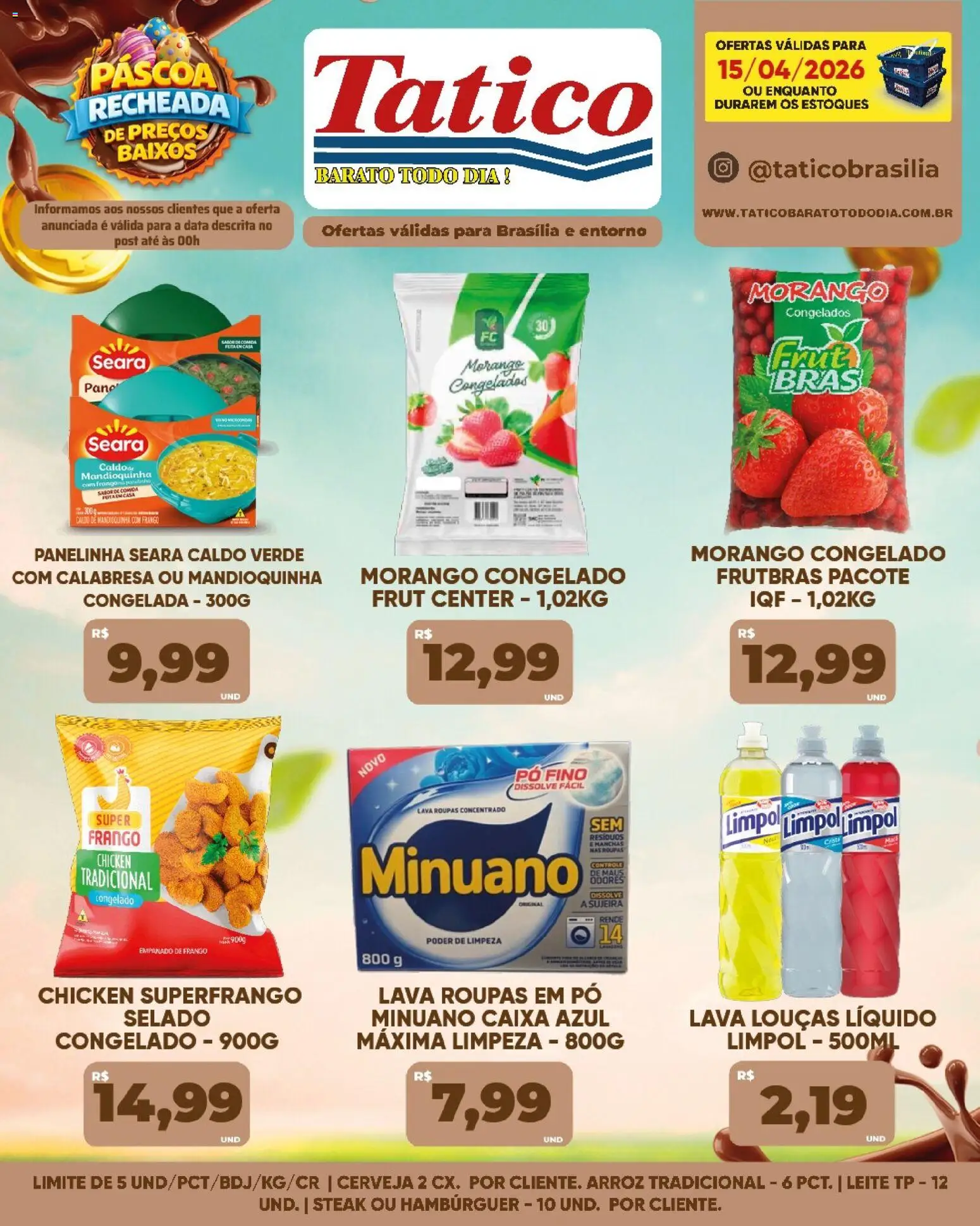 Tatico Folheto - válido de 15.04.2026 | Página: 3 | Produtos: Pó, Mandioquinha, Leite, Arroz