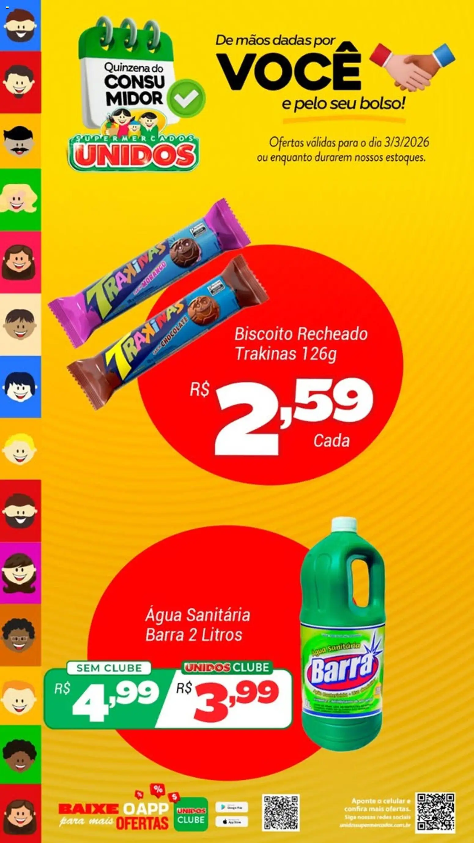 Supermercados Unidos Folheto - válido de 03.03.2026 | Página: 3 | Produtos: Celular, Chocolate, Biscoito recheado, Água sanitária