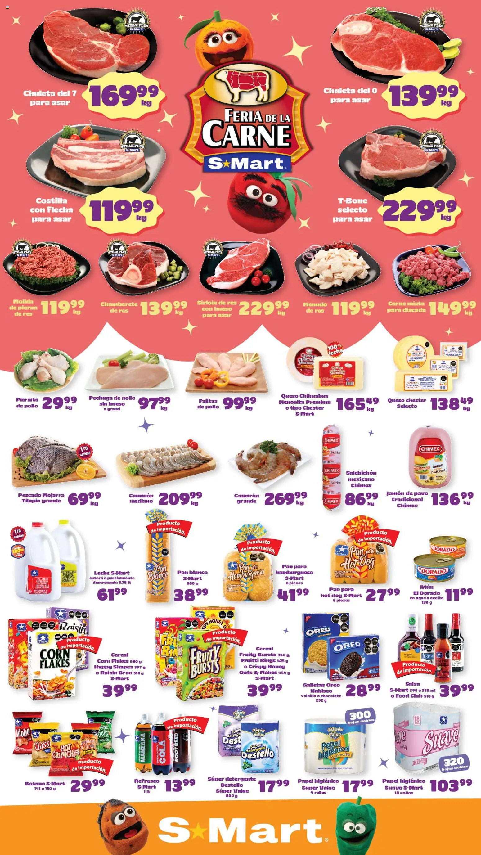 Nuevas ofertas de S-Mart válidas en toda la República Mexicana desde el 17.04.2026. ¡Encuentra las mejores ofertas en S-Mart folleto Chihuahua! | Página: 1 | Productos: Agua, Leche, Pan, Galletas