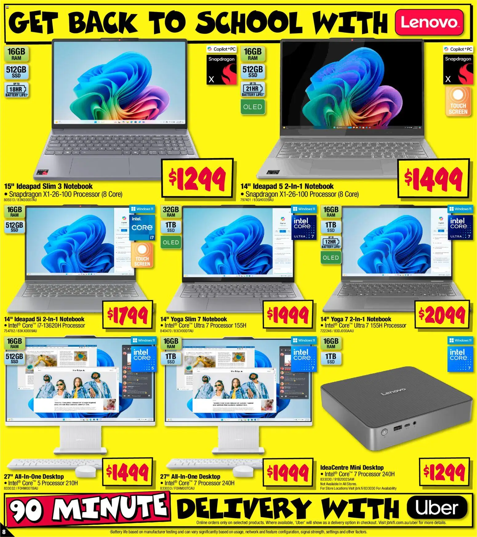 JB Hi-Fi catalogue - valid from 08.01.2026 | Page: 8 | Products: Battery, Notebook, Desktop, Screen