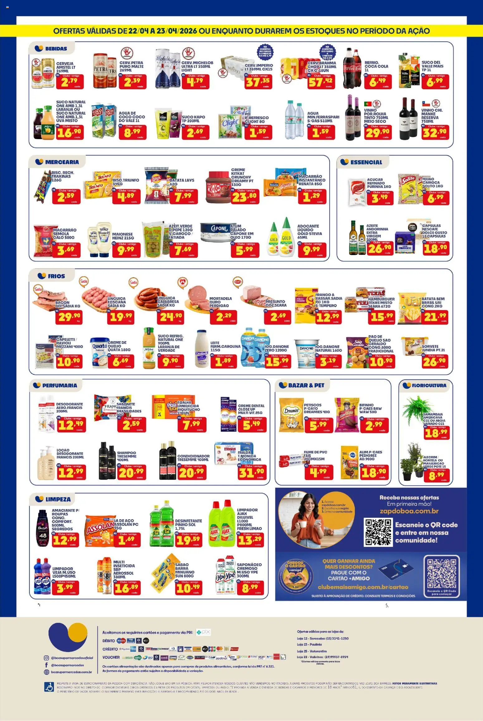 Boa Supermercados Folheto - válido de 22.04.2026 | Página: 2 | Produtos: Cola, Linguiça, Roupas, Frango