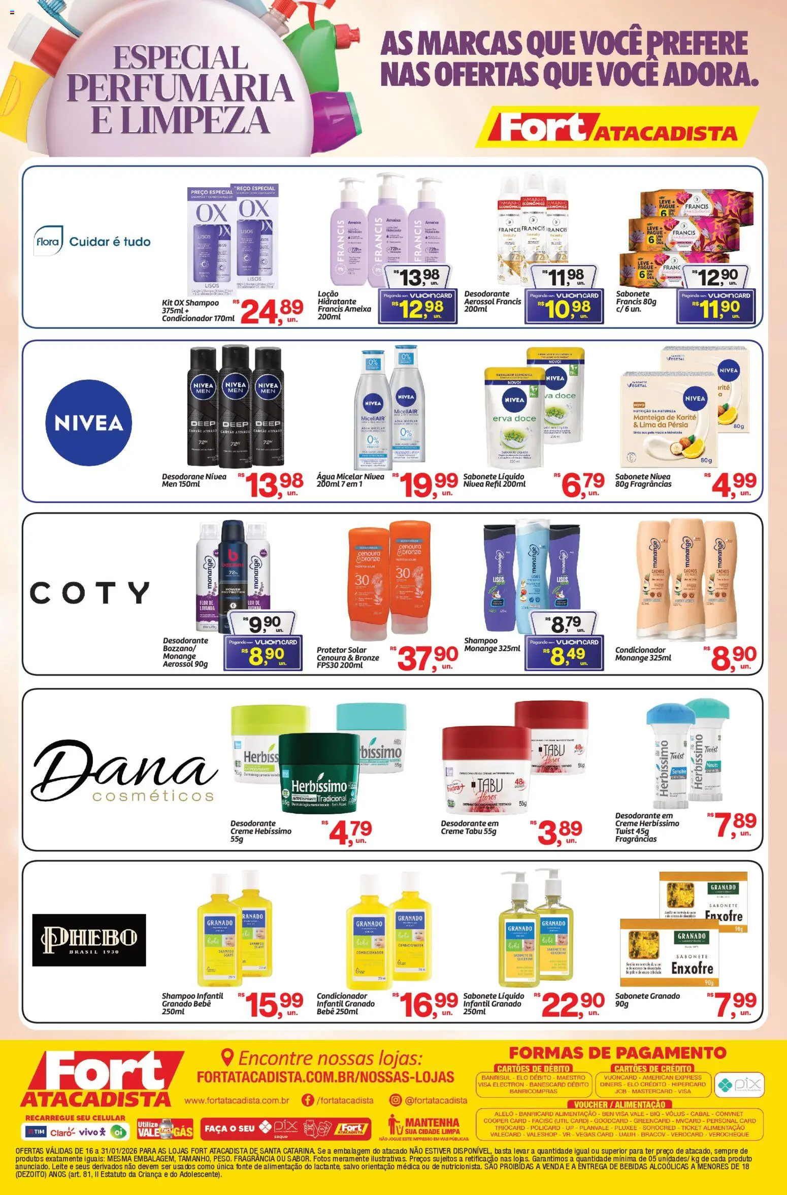 Fort Atacadista Folheto - válido de 16.01.2026 | Página: 4 | Produtos: Celular, Fragrância, Saquê, Leite