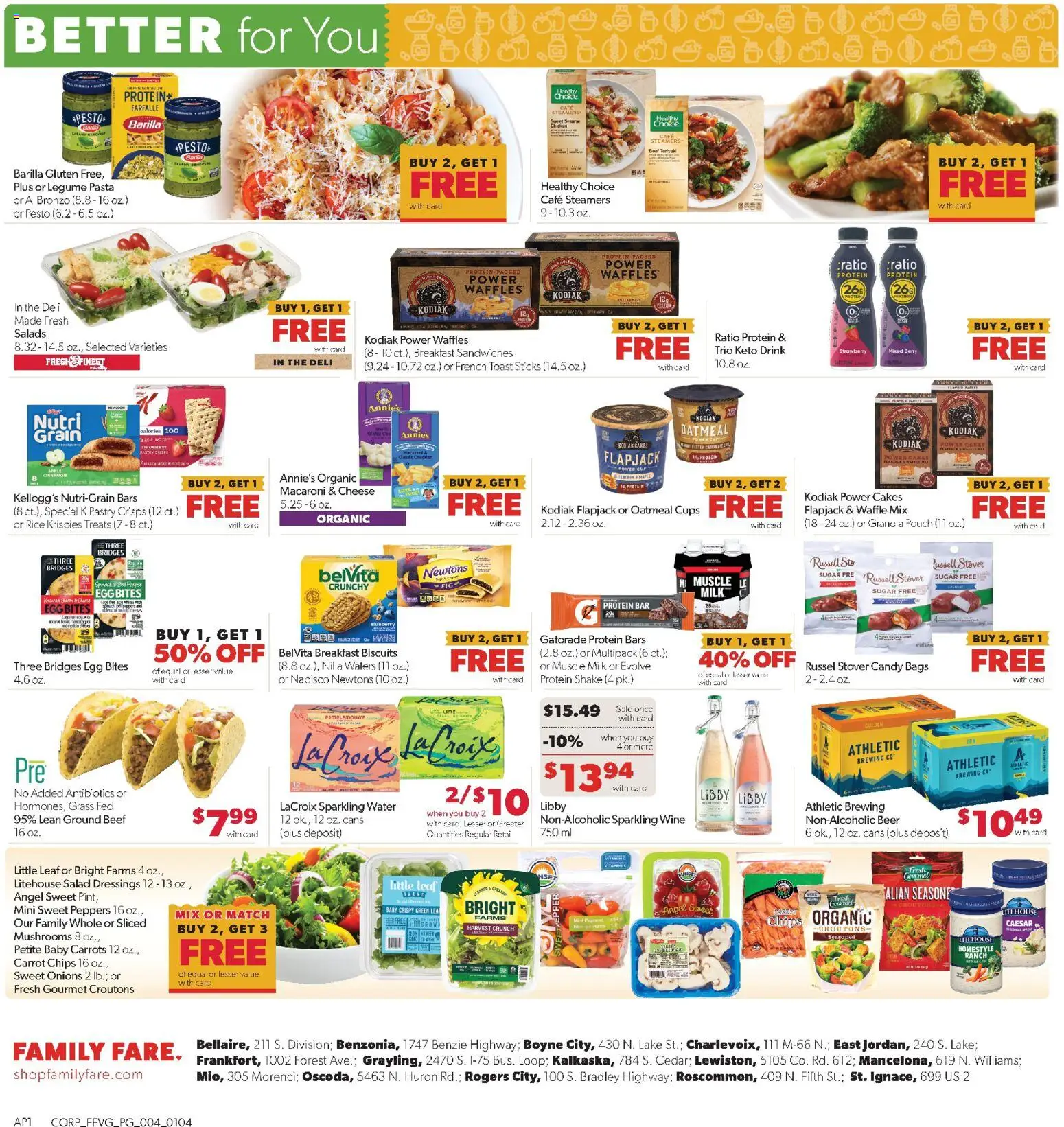 Family Fare Weekly Ad - MI - valid from 04.01.2026 | Page: 4 | Products: Wine, Beef, Pasta, Sugar