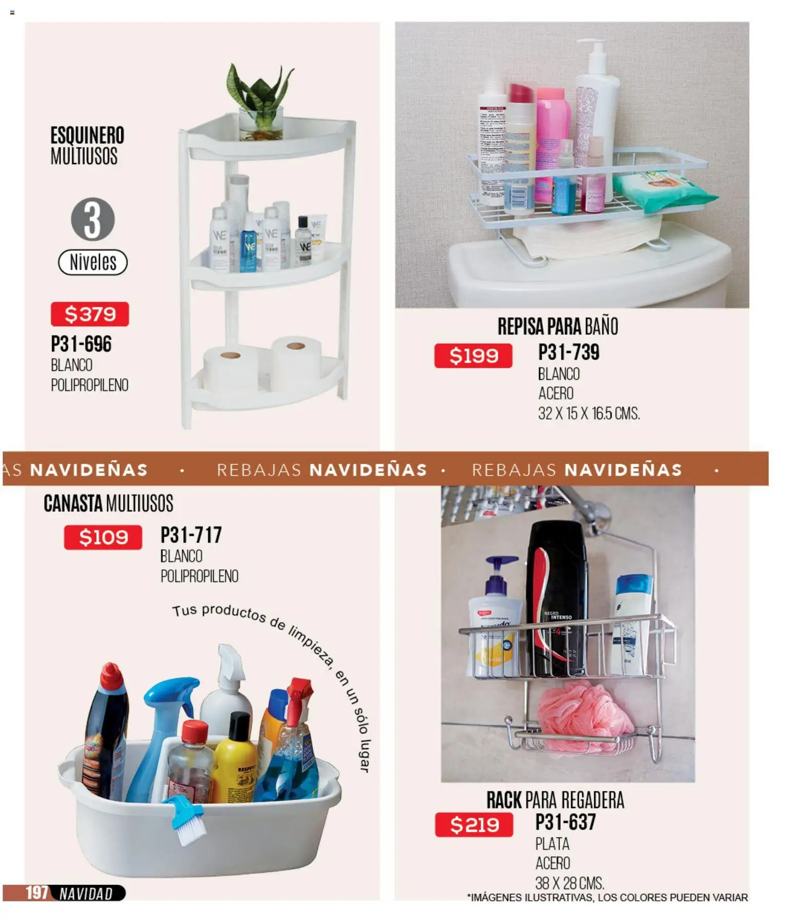 Nuevas ofertas de Cklass válidas en toda la República Mexicana desde el 30.11.2025. ¡Encuentra las mejores ofertas en Cklass catálogo Rebajas Navideñas Calzado! | Página: 629 | Productos: Repisa, Baño, Regadera, Canasta