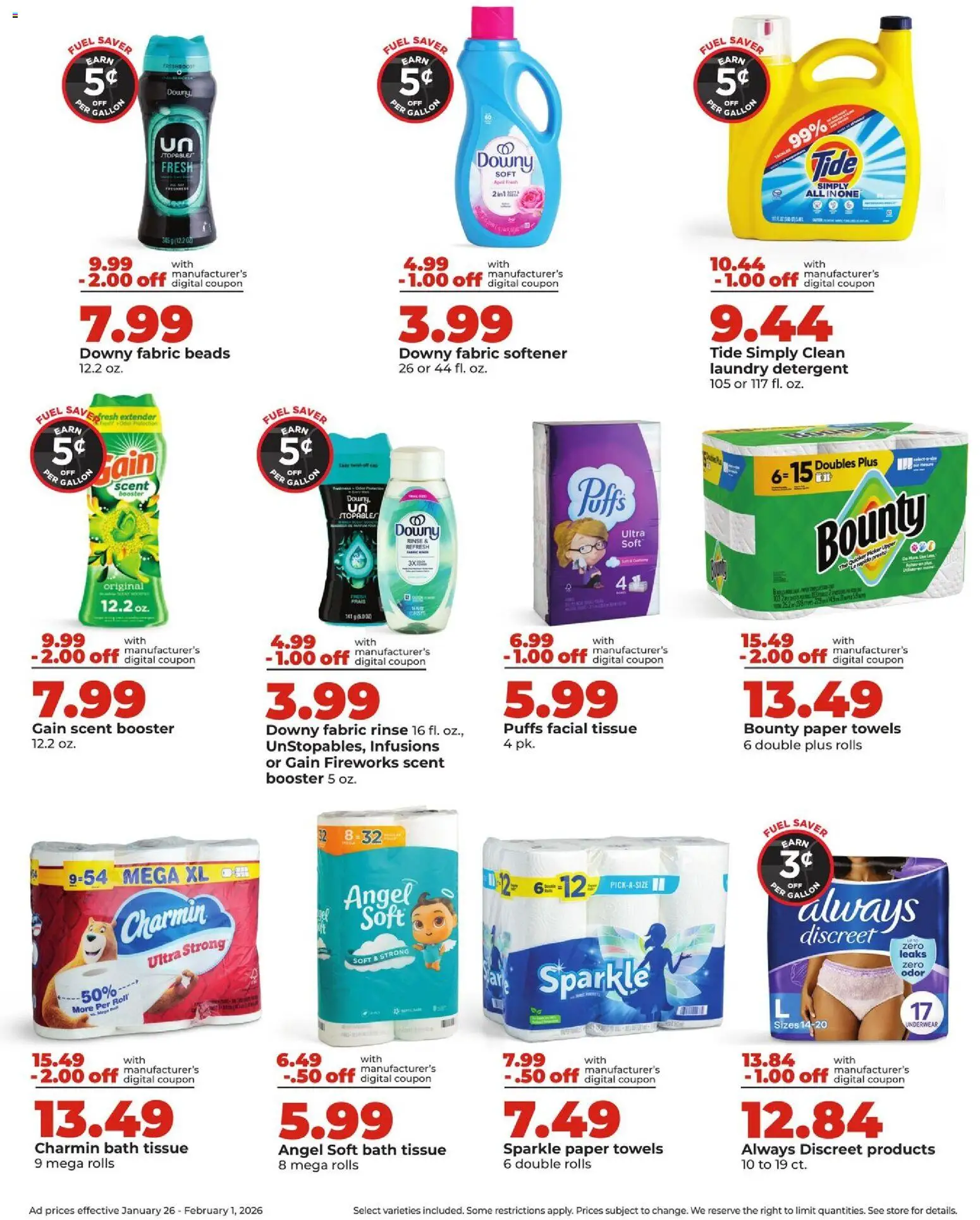 HyVee Weekly Ad - valid from 26.01.2026 | Page: 6 | Products: Bath, Fabric softener, Detergent