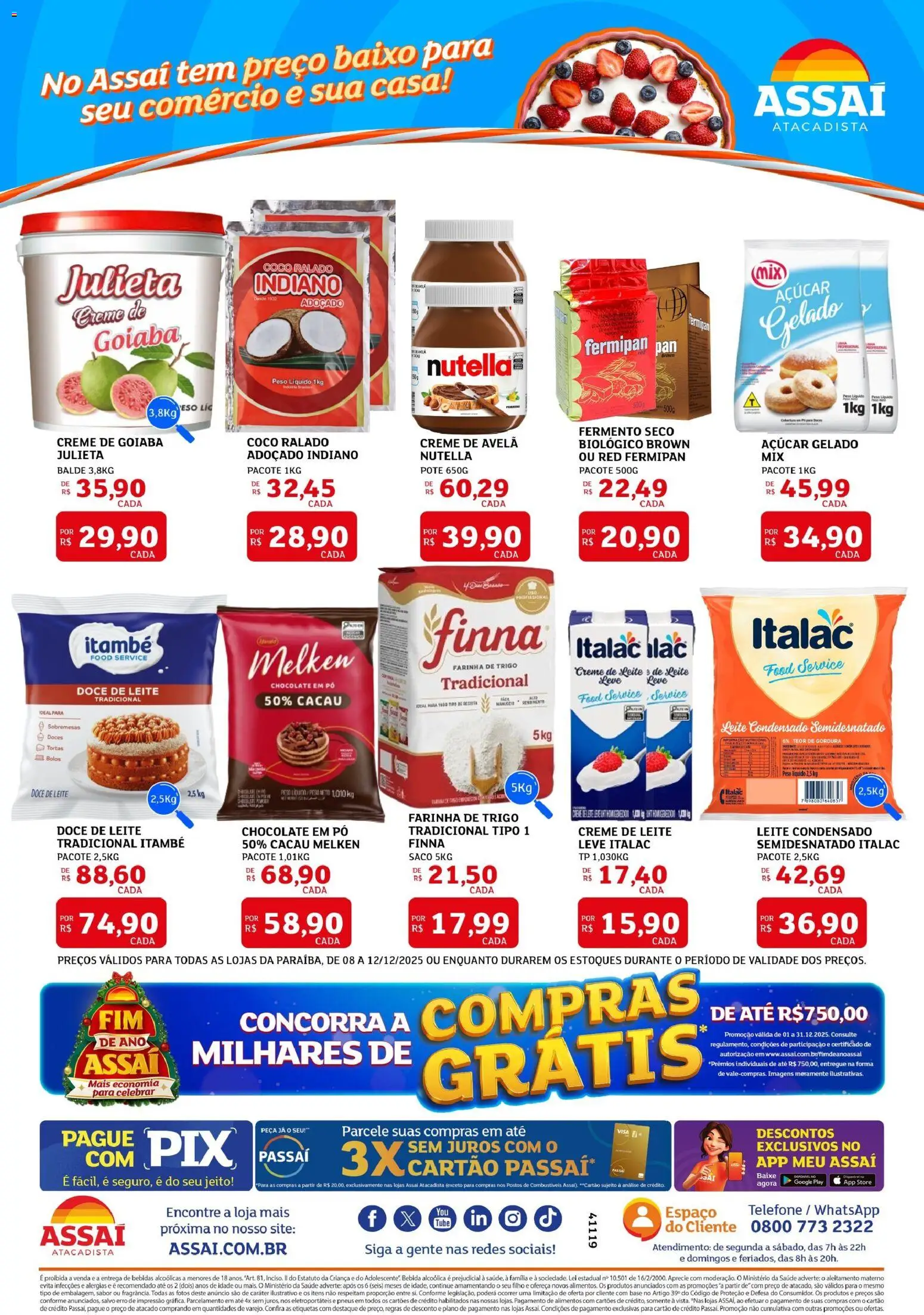 Assaí Atacadista Folheto - válido de 08.12.2025 | Página: 2 | Produtos: Base, Creme, Balde, Avelã