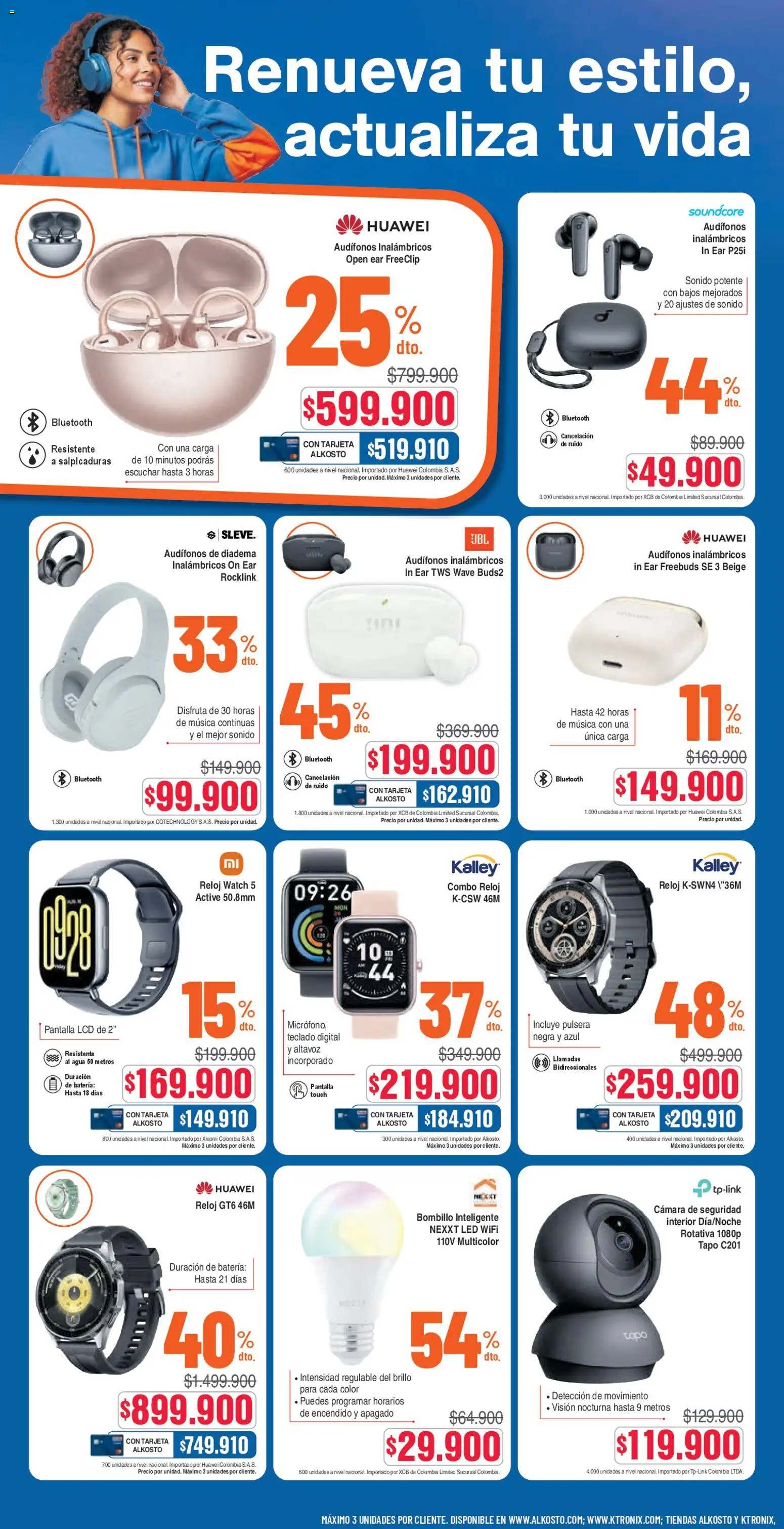 Ktronix revista - valida desde el 17.01.2026 | Página: 4 | Productos: Pulsera, Audífonos, Bombillo, Batería