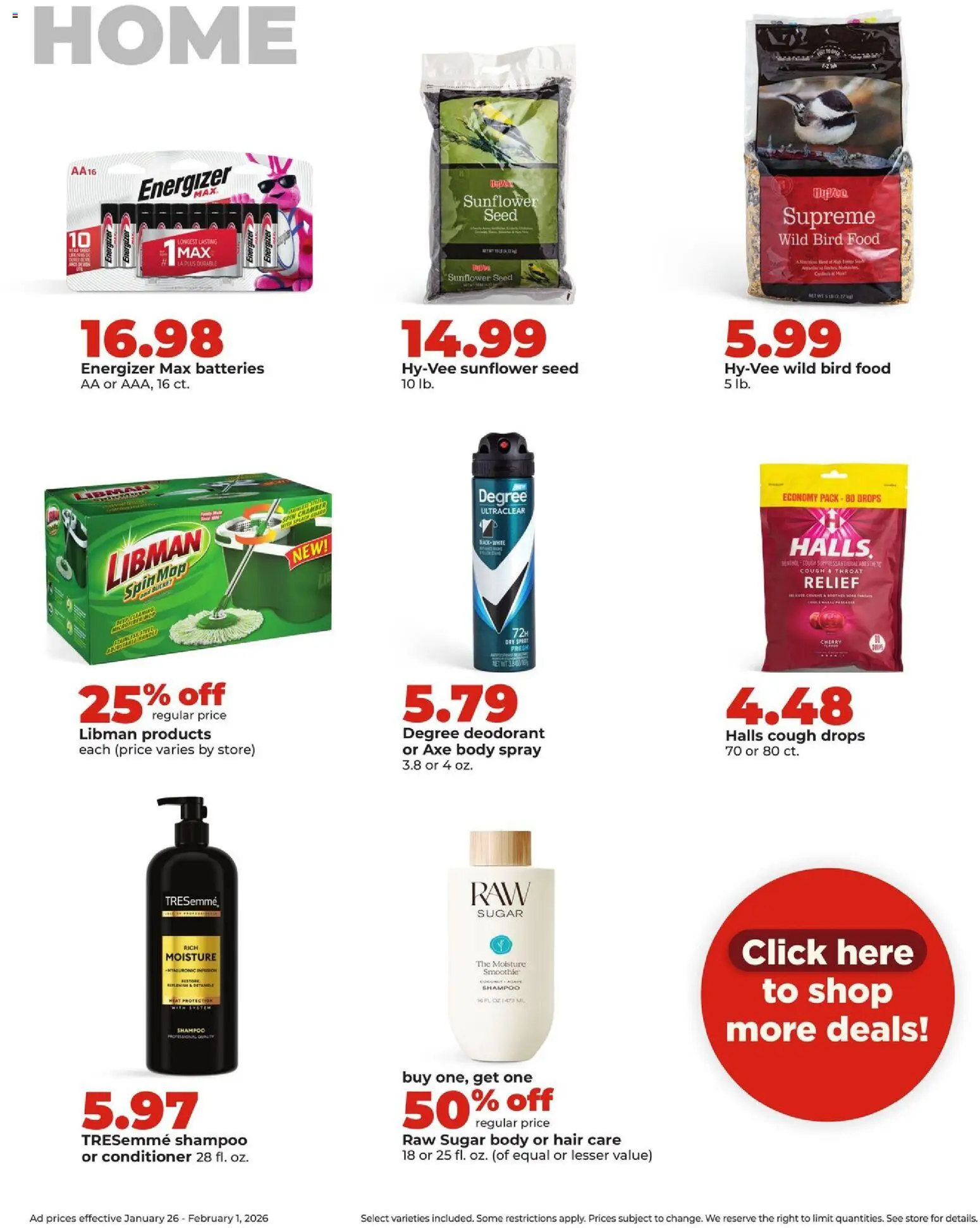 HyVee Weekly Ad - valid from 26.01.2026 | Page: 33 | Products: Axe, Shampoo, Deodorant, Sugar