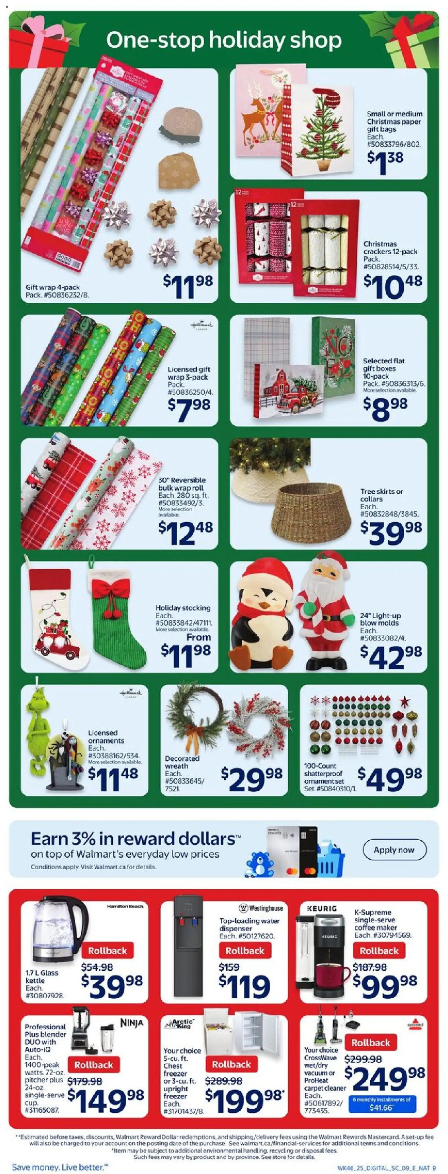 Walmart flyer valid from 11.12.2025 | Page: 12 | Products: Freezer, Coffee maker, Carpet, Coffee