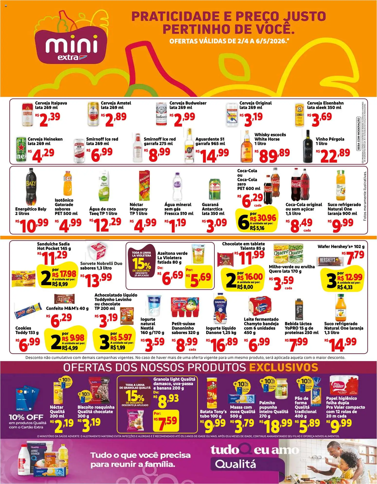 Mini Extra Folheto - válido de 02.04.2026 | Página: 1 | Produtos: Palmito, Ovos, Massa, Batata
