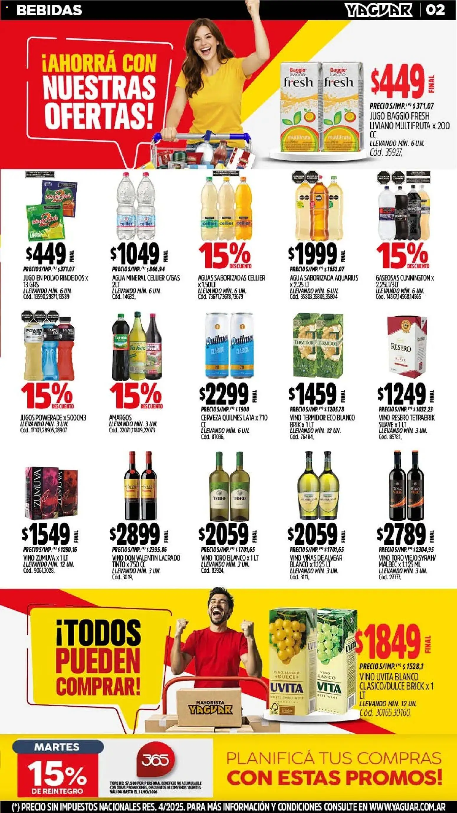 Yaguar - Oferta Semanal Misiones │ válido desde el 02.03.2026 | Página: 2 | Productos: Polvo, Agua, Vino, Agua saborizada